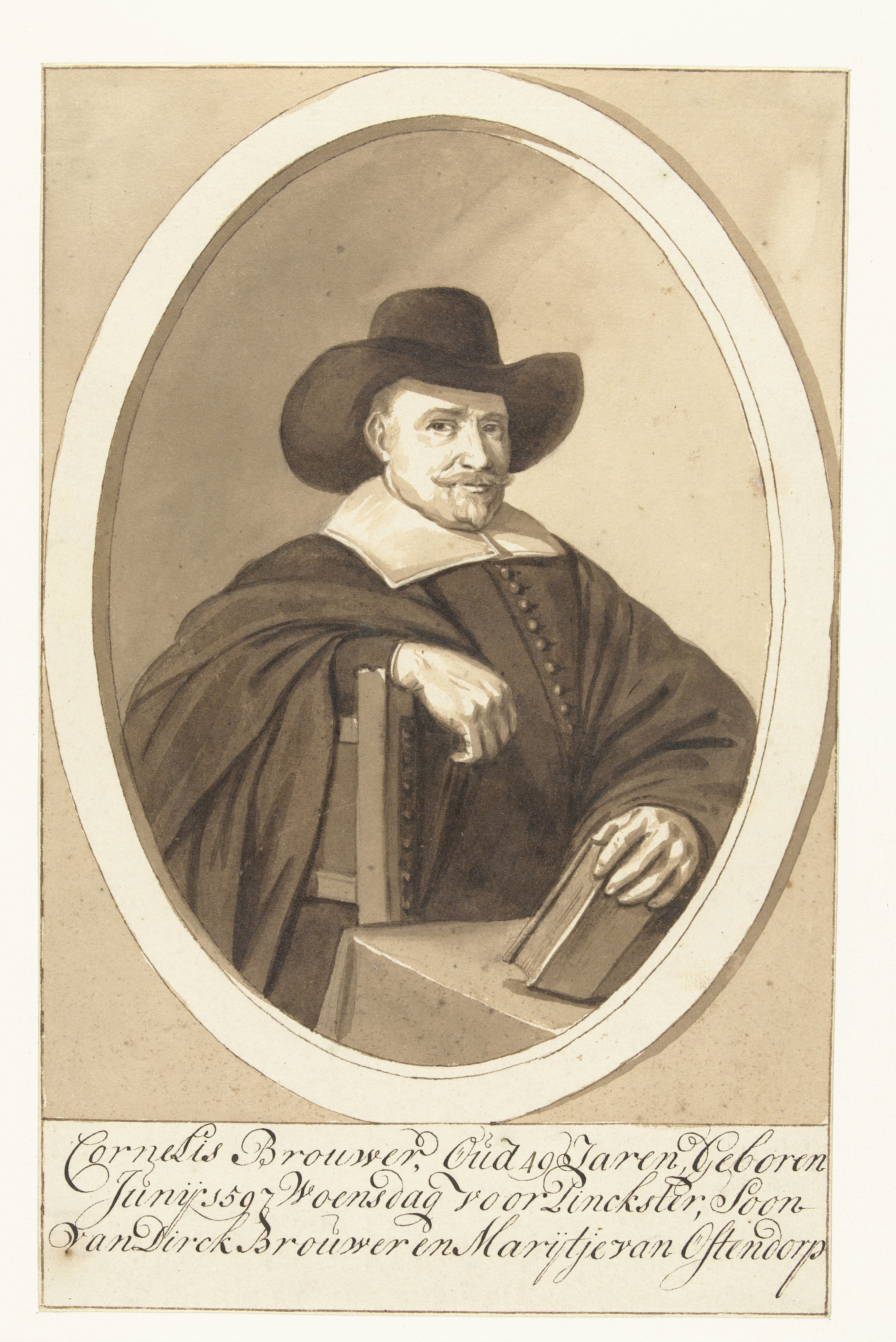 Portret van Cornelis Brouwer in ovaal