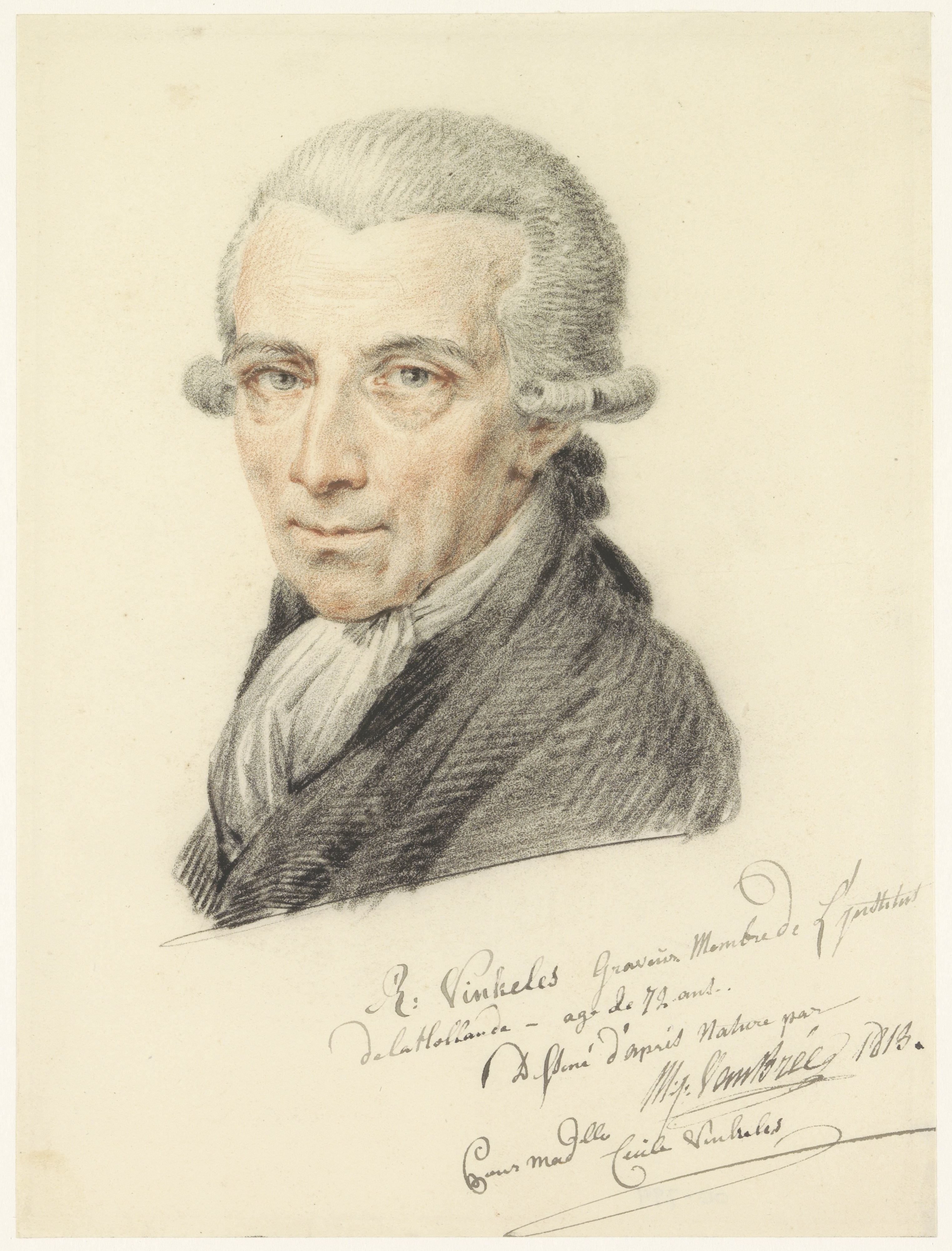 Portret van Reinier Vinkeles I op 72-jarige leeftijd