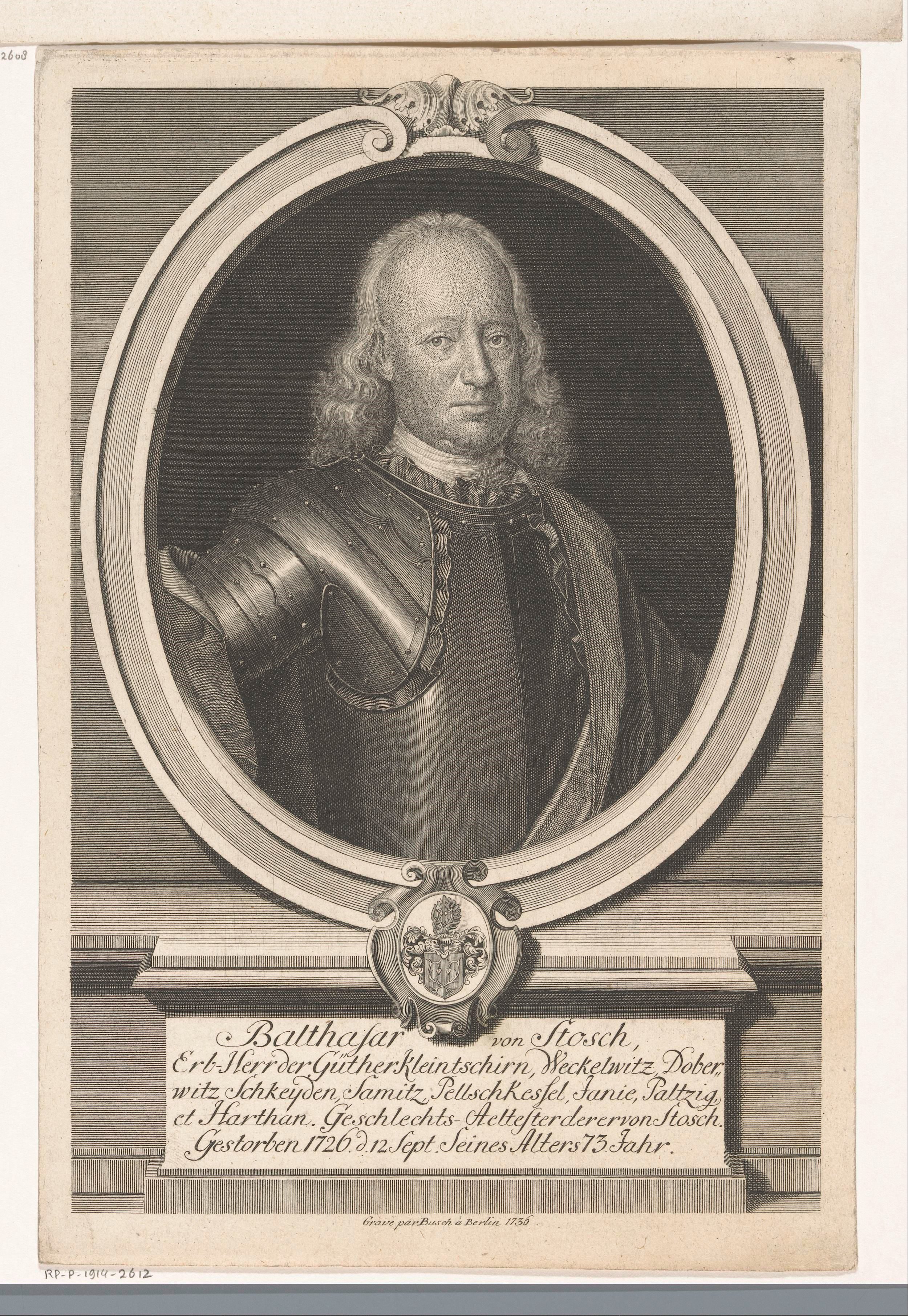 Portret van Balthasar von Stosch
