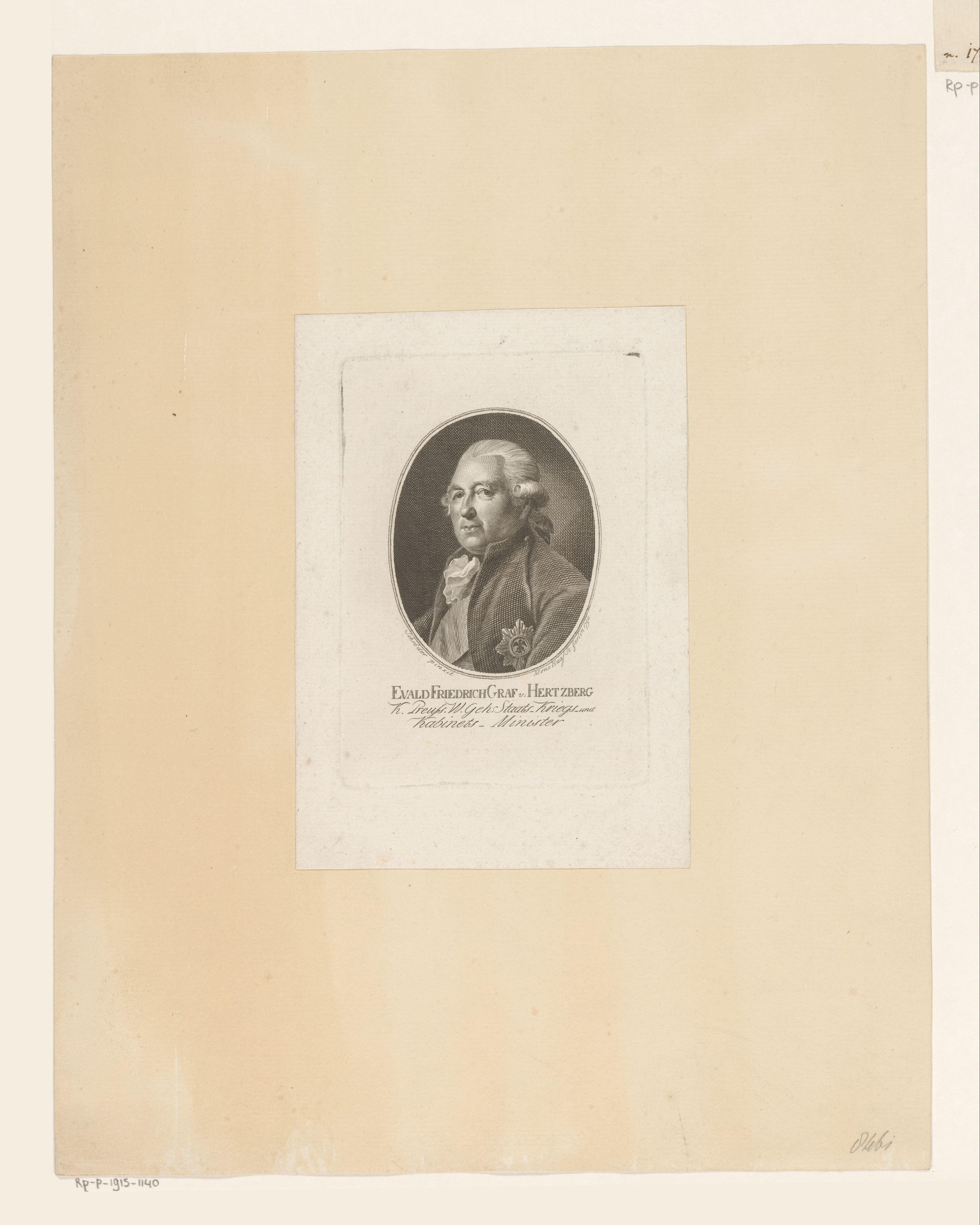 Portret van Ewald Friedrich von Hertzberg