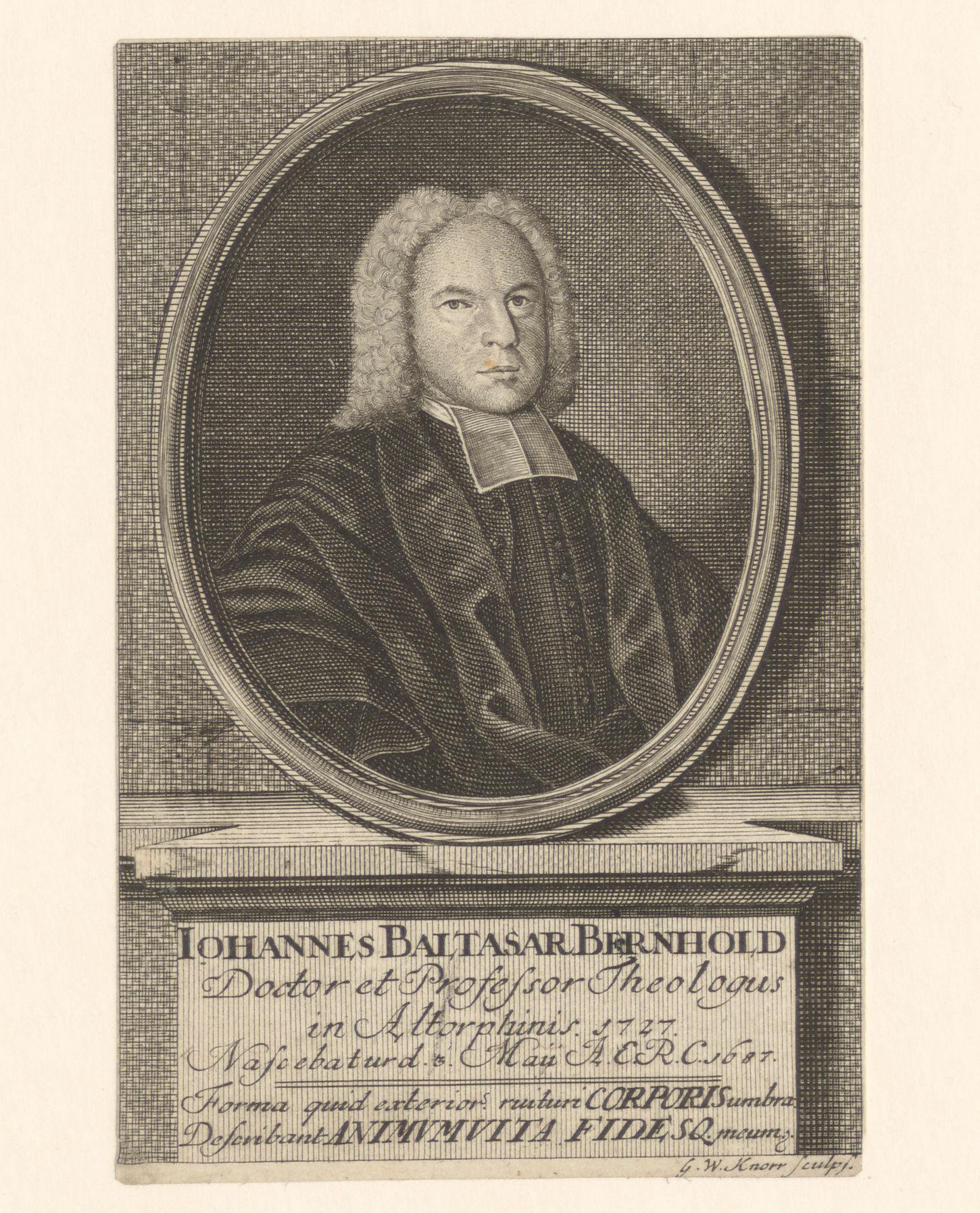 Portret van Johann Balthasar Bernhold