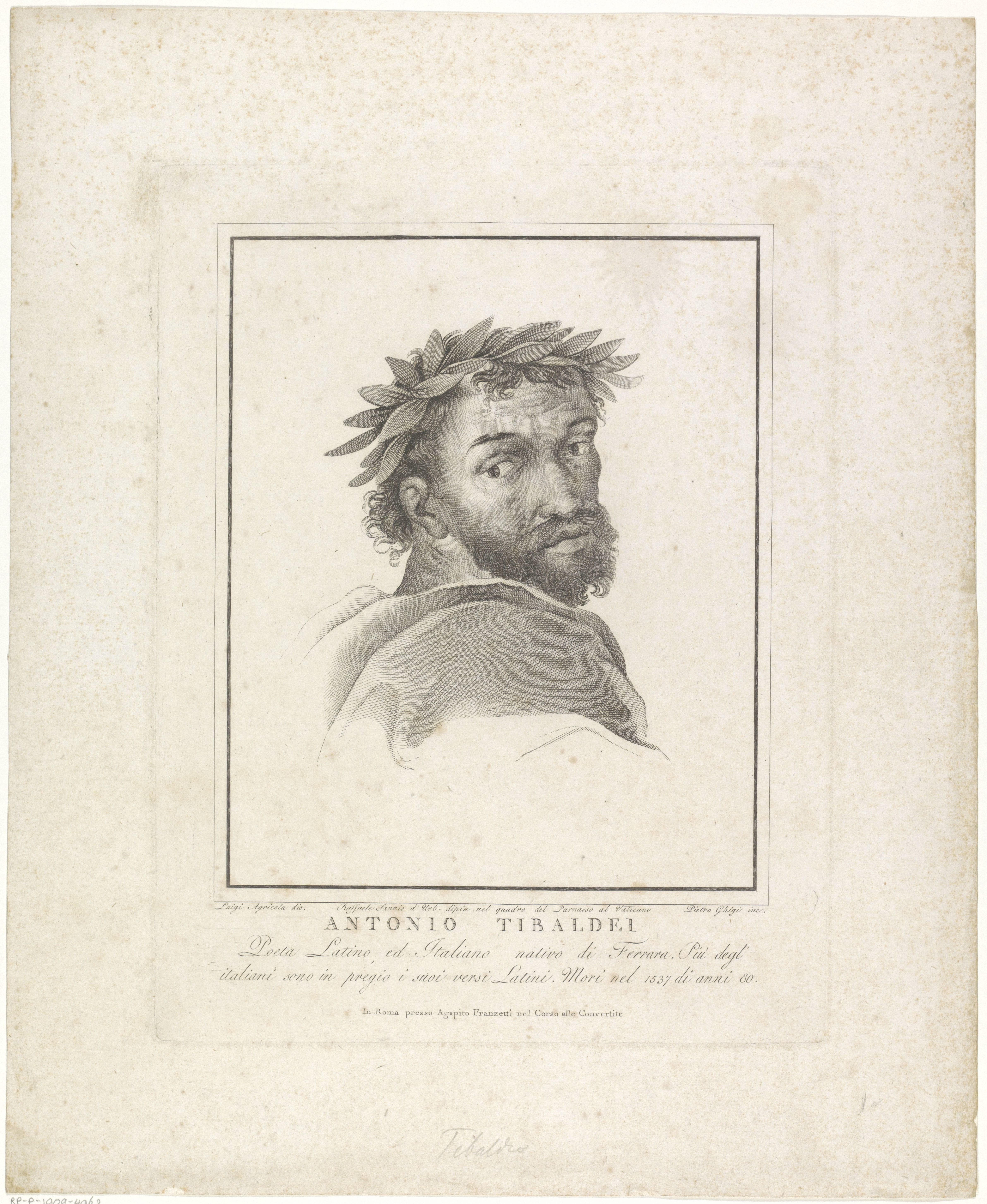Portret van dichter Antonio Tebaldeo
