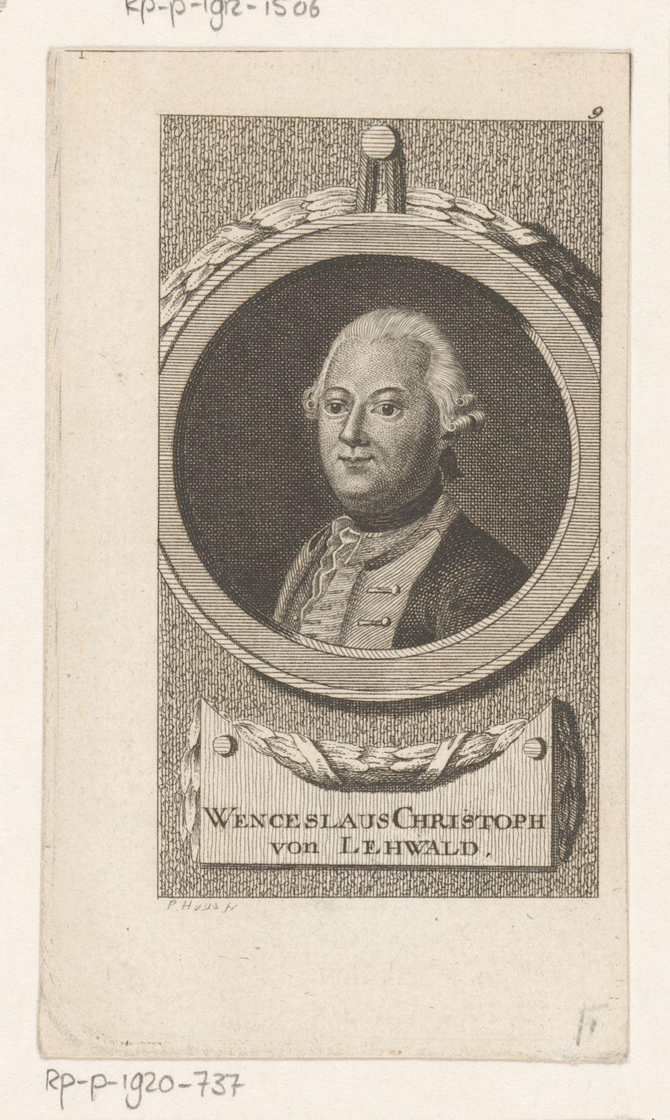 Portret van Wenzeslaus Christoph von Lehwald