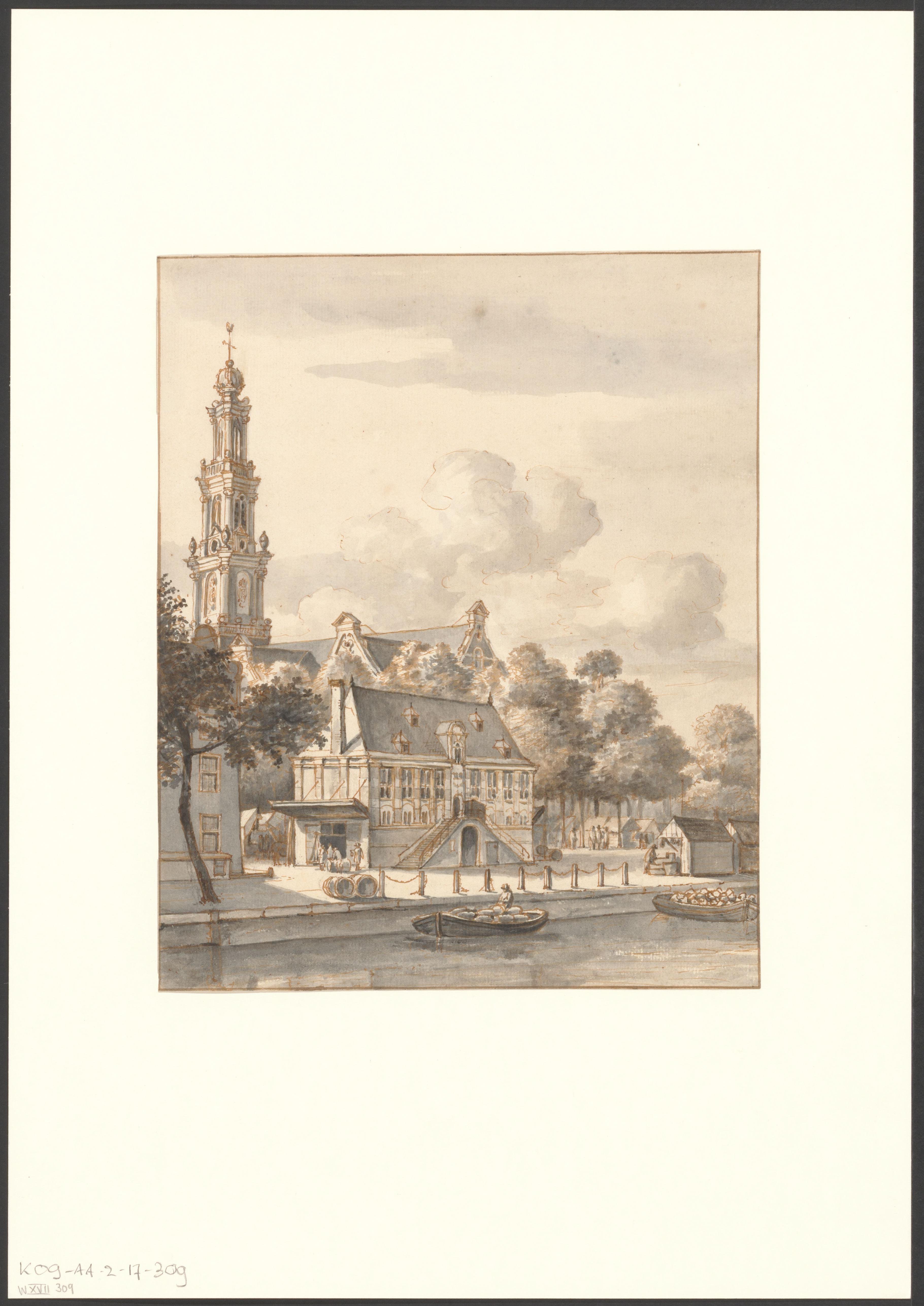 Gezicht op de Waag op de Westermarkt