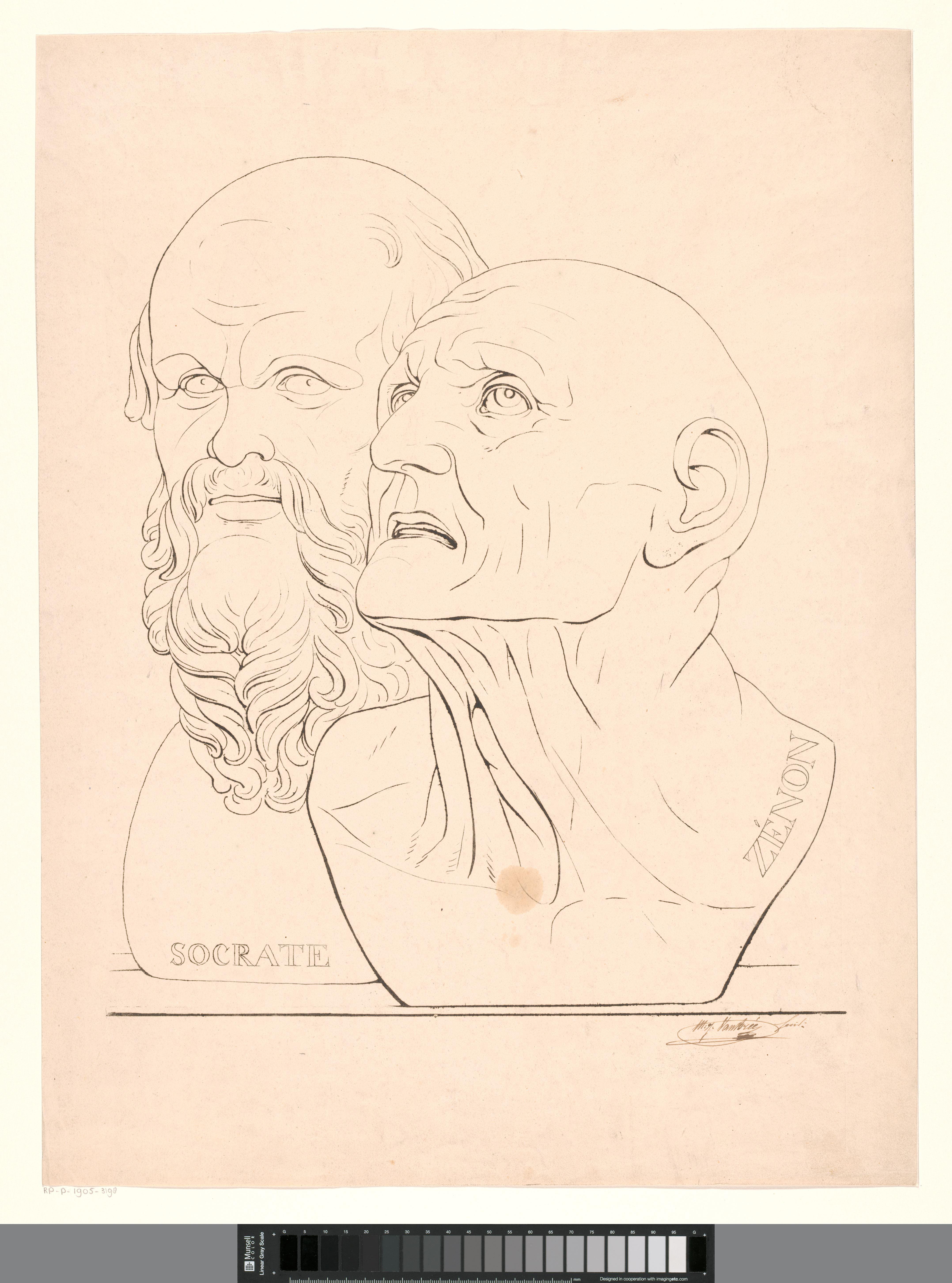 Bustes van Socrates en Zeno