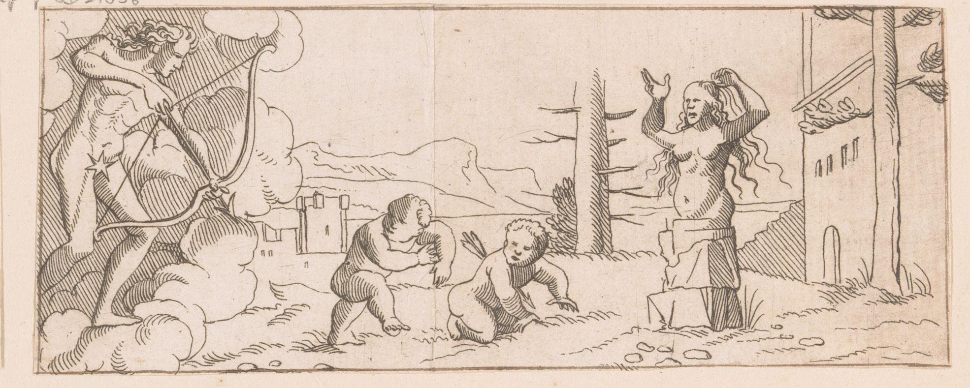 Niobe verandert in steen wanneer Apollo haar kinderen doodt