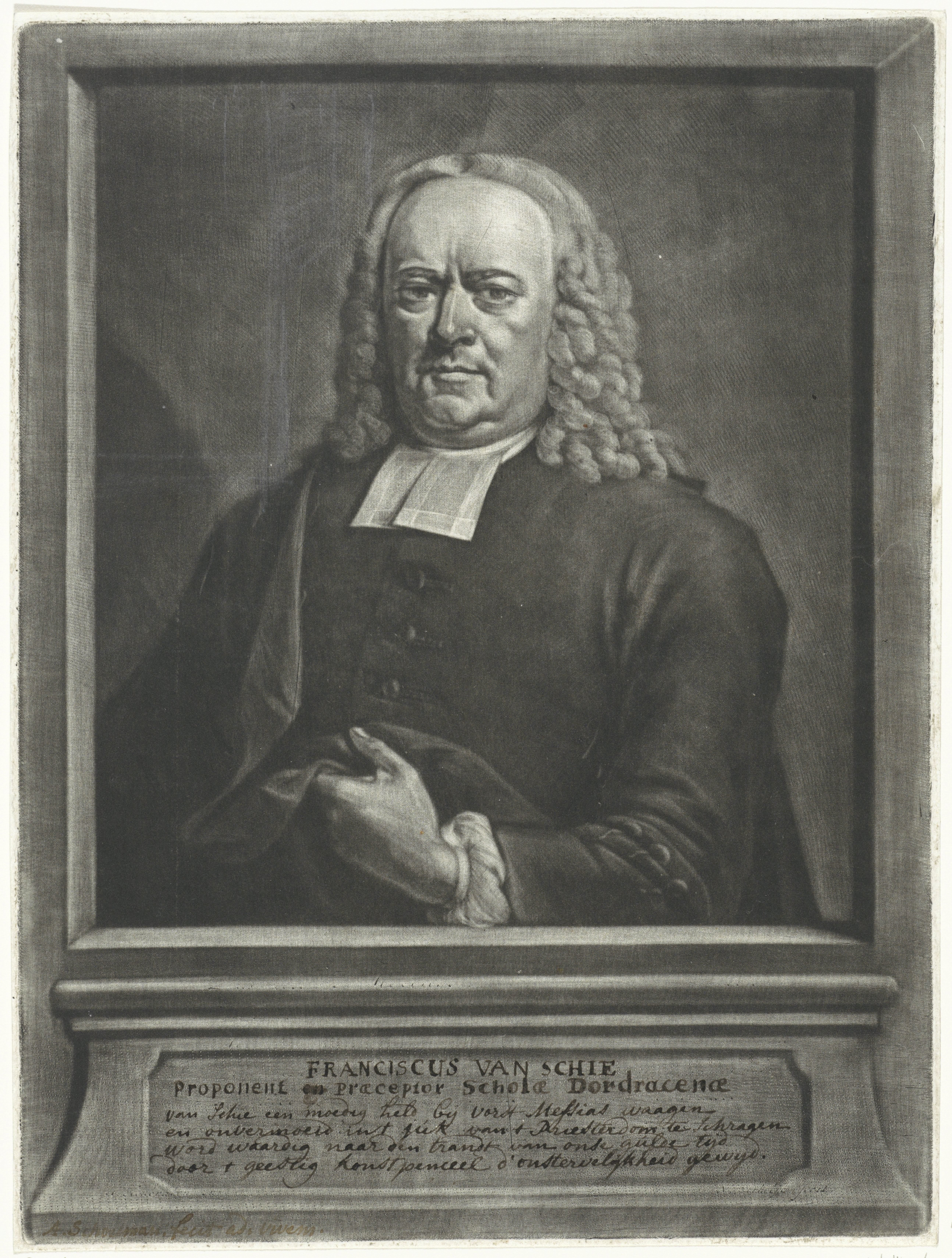 Portret van de predikant Franciscus van Schie