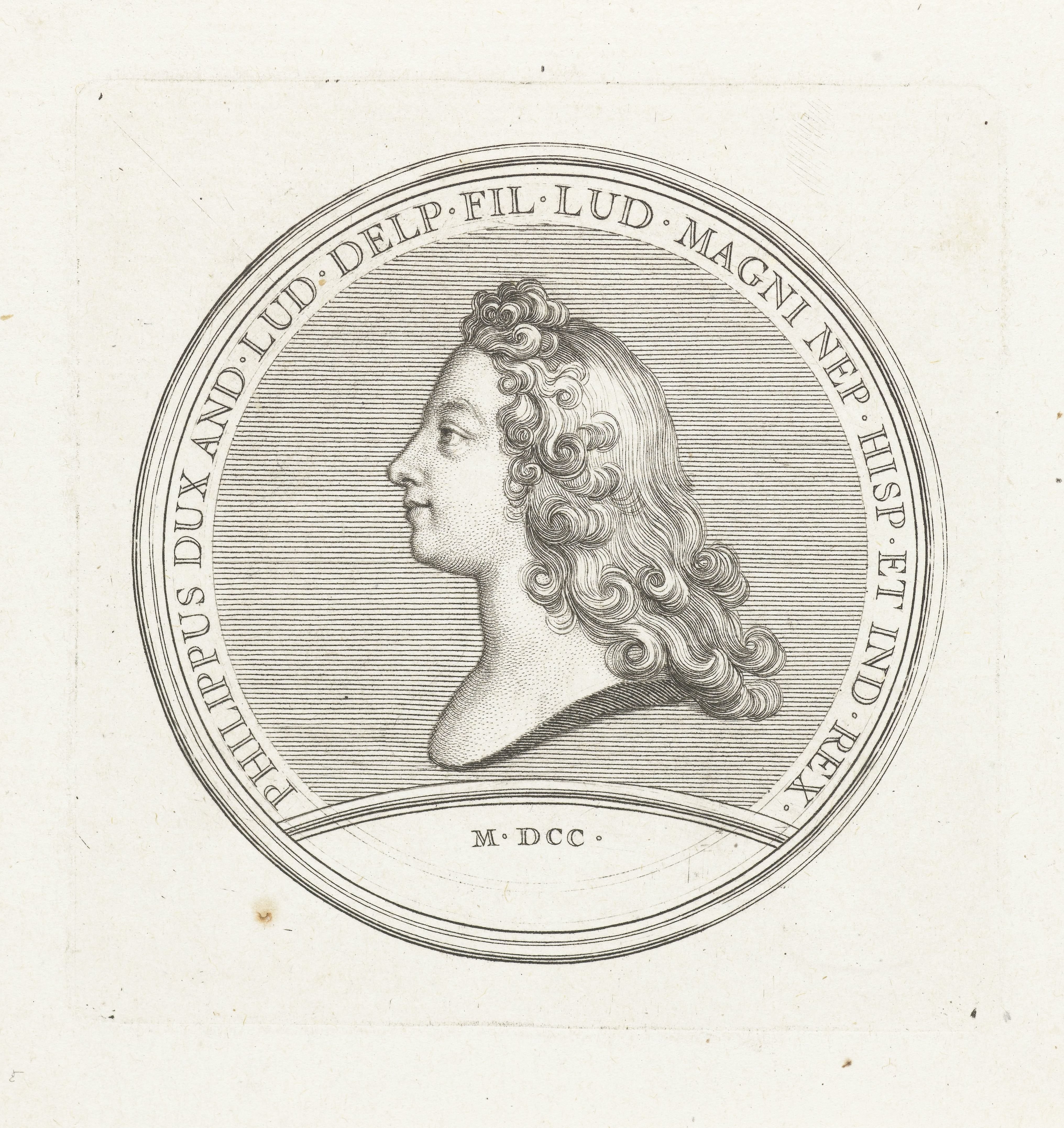 Penning met buste van Filips V van Spanje