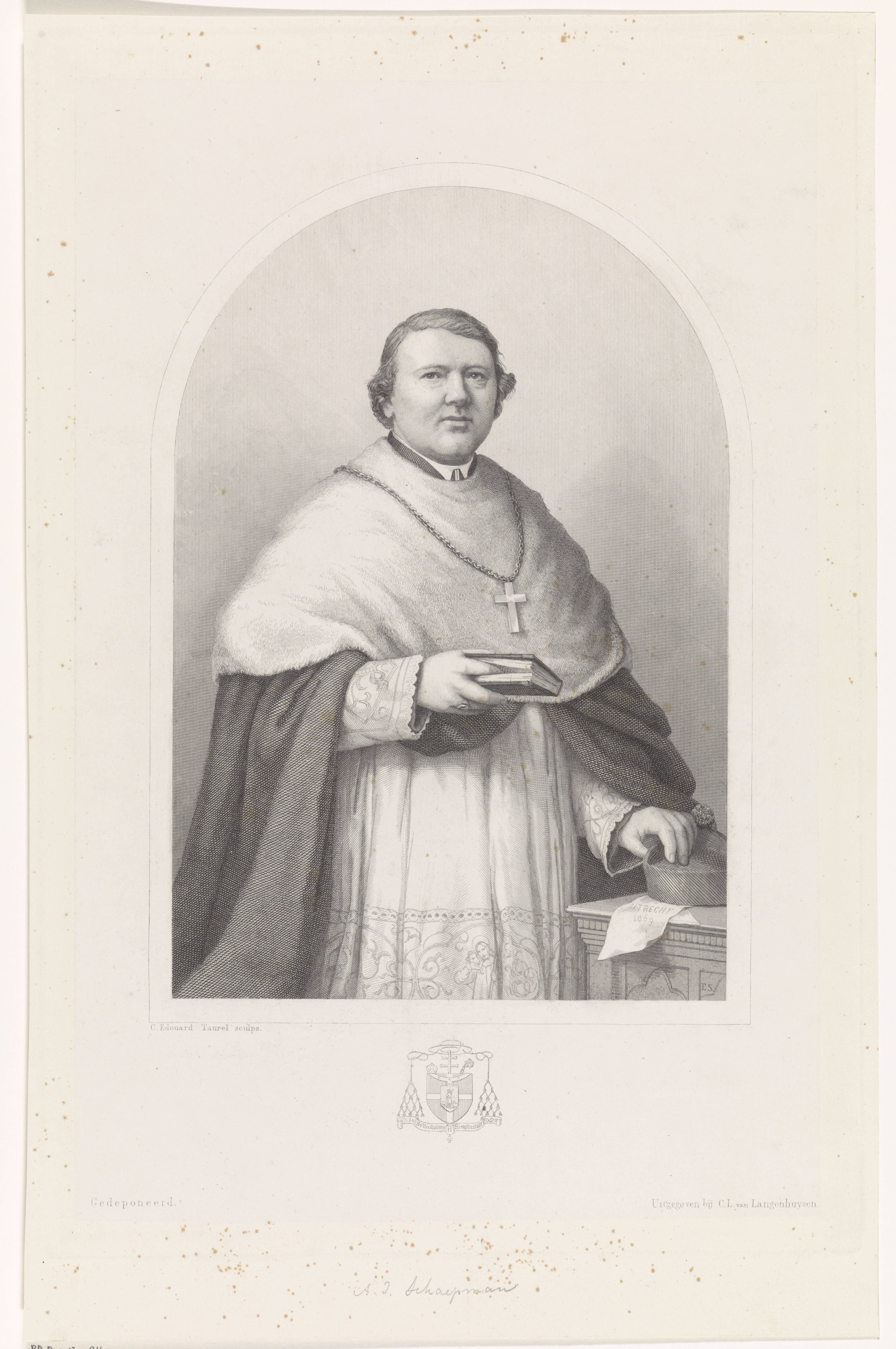 Portret van Andreas Ignatius Schaepman, aartsbisschop van Utrecht