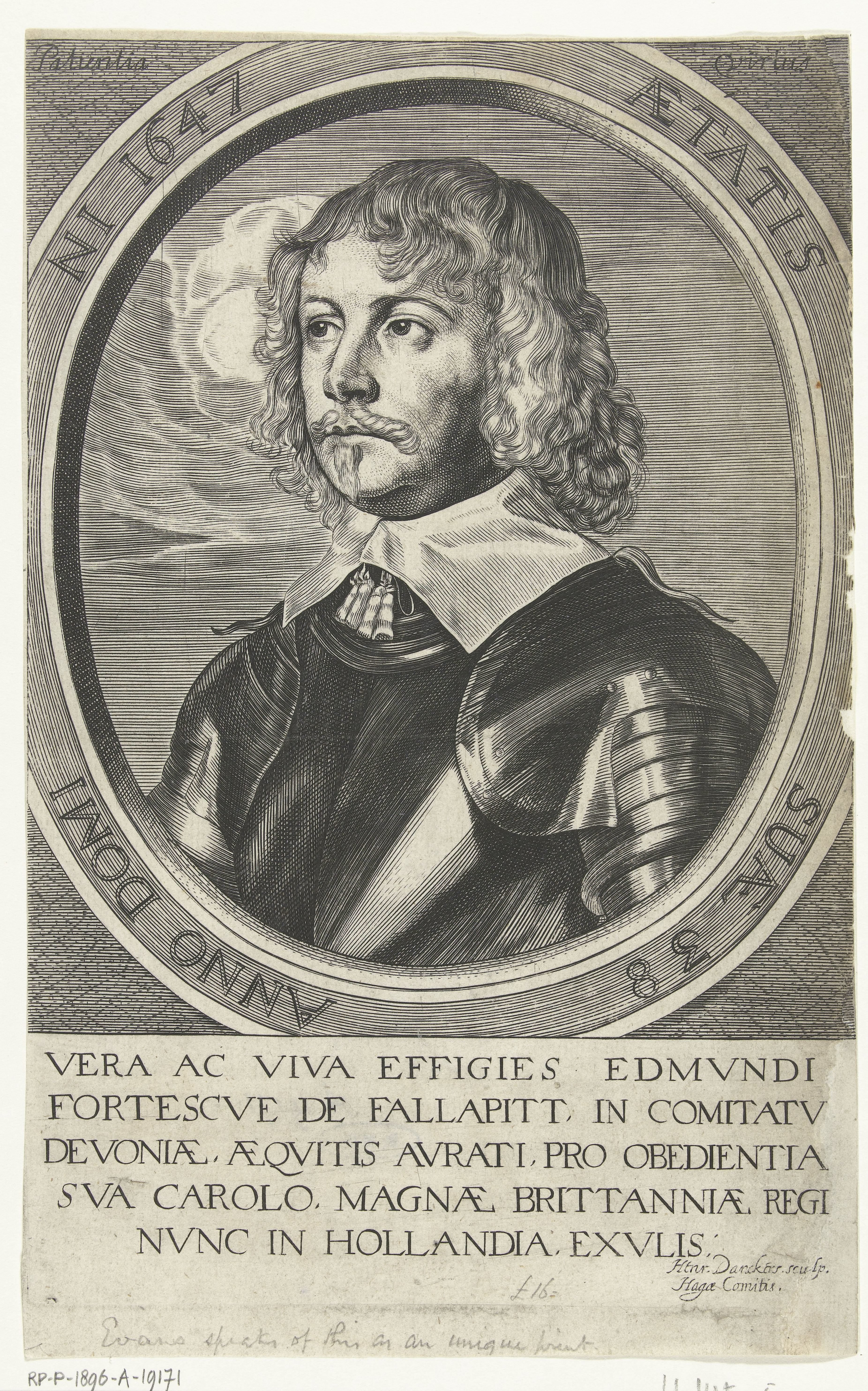 Portret van Edmund Fortescue op 38-jarige leeftijd in ovaal