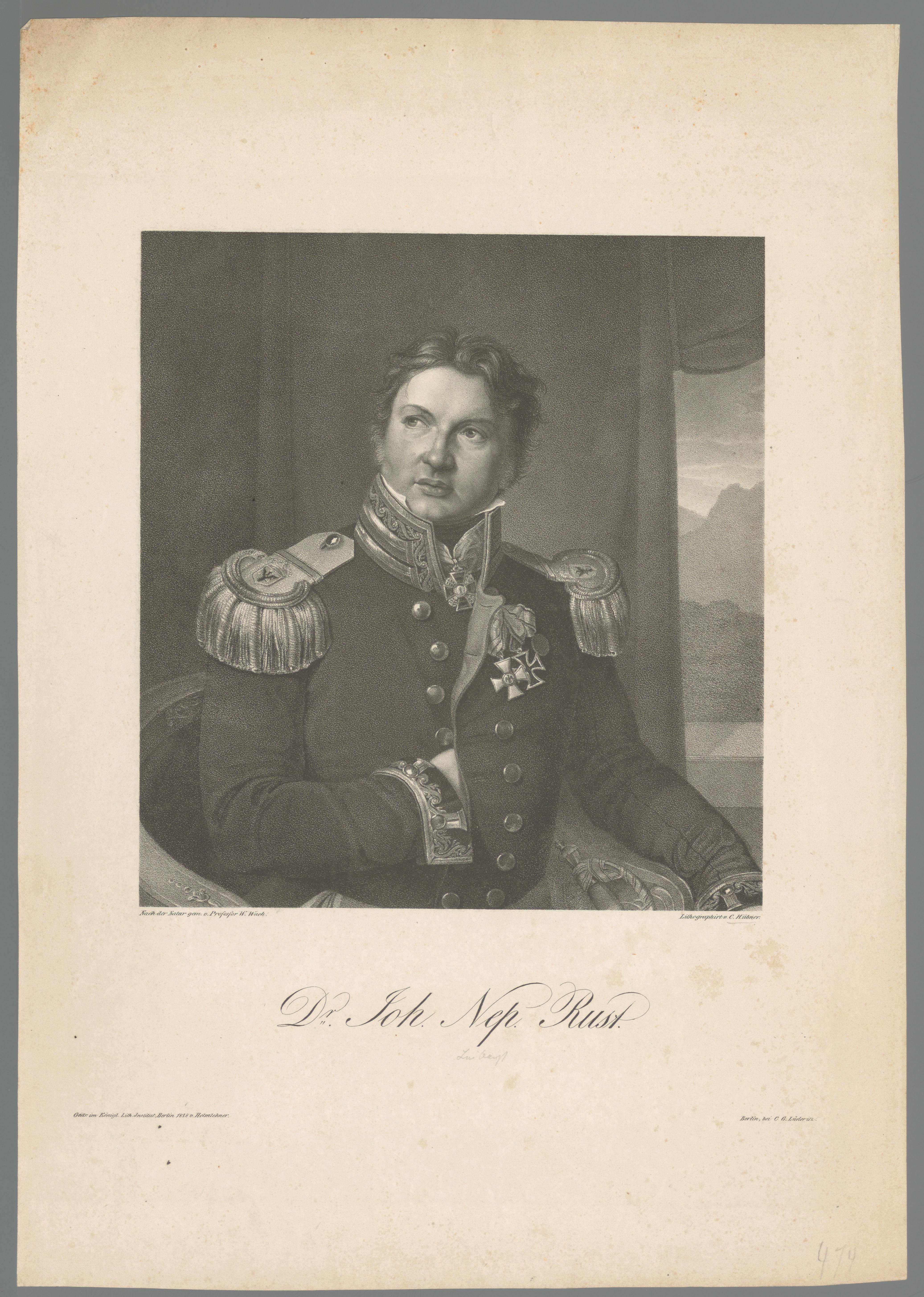 Portret van Johann Nepomuk Rust
