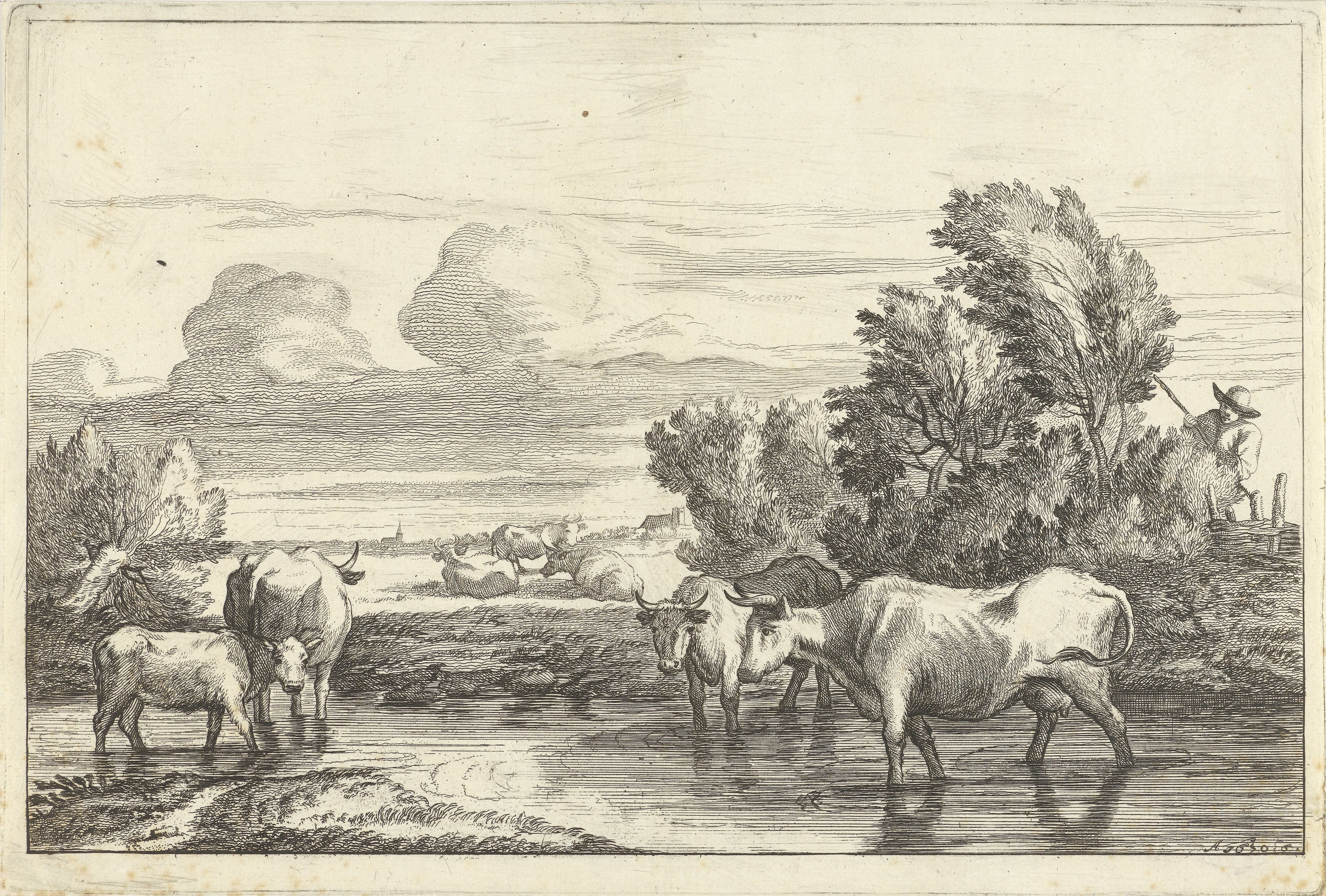 Landschap met koeien