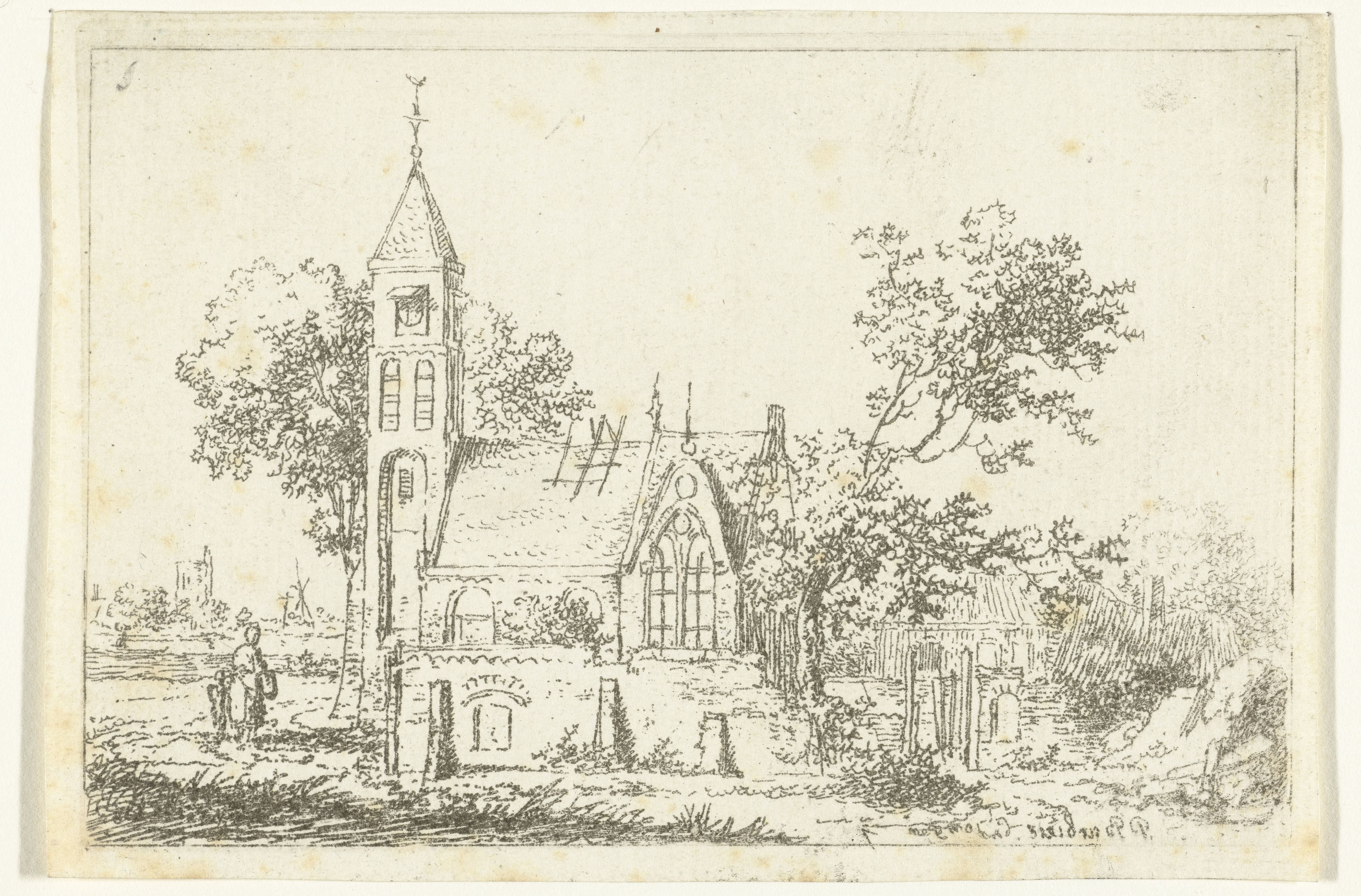 Landschap met kerk