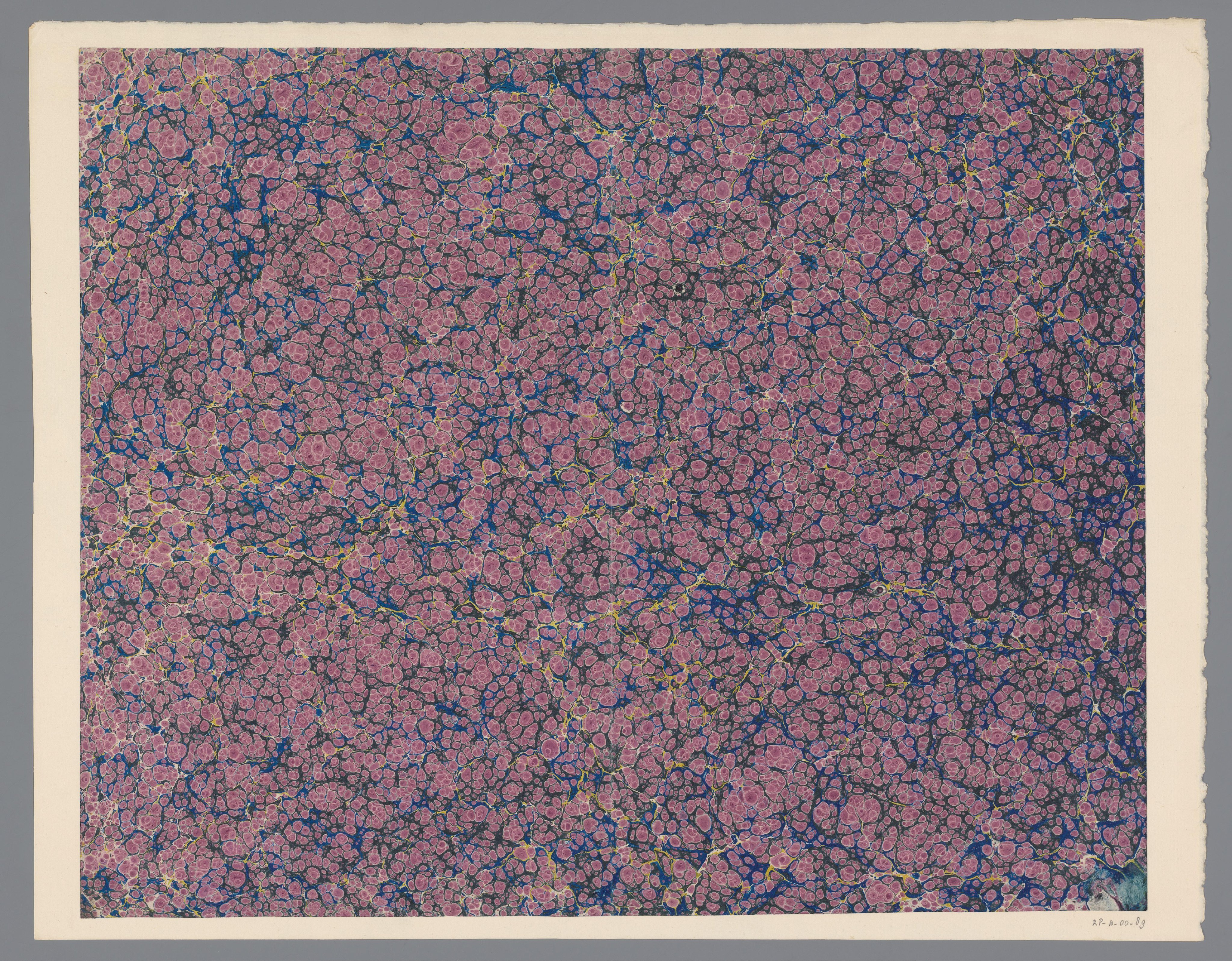 Ringkiezelmarmer in roze, blauw, geel en zwart