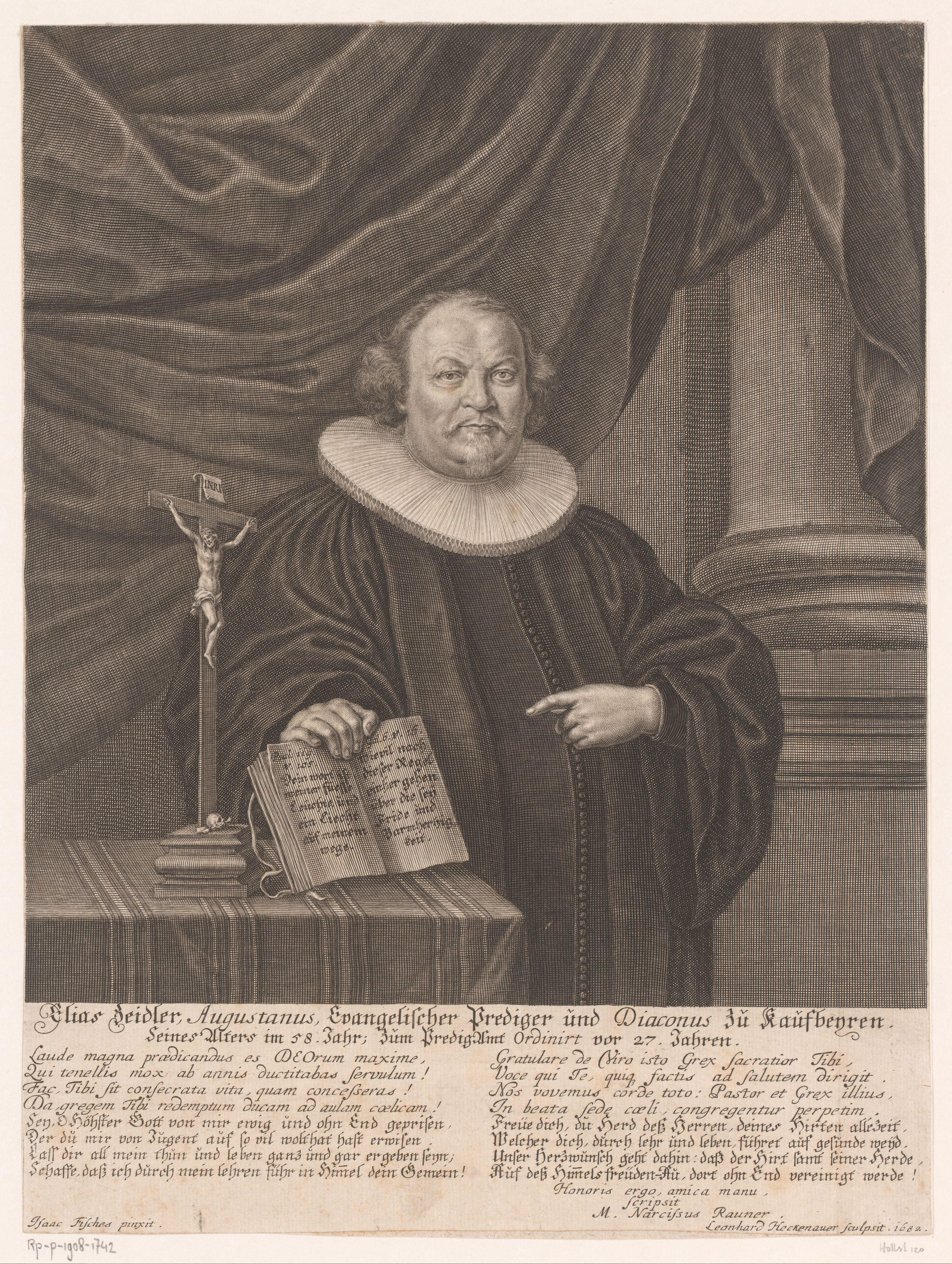 Portret van Elias Zeidler op 58-jarige leeftijd