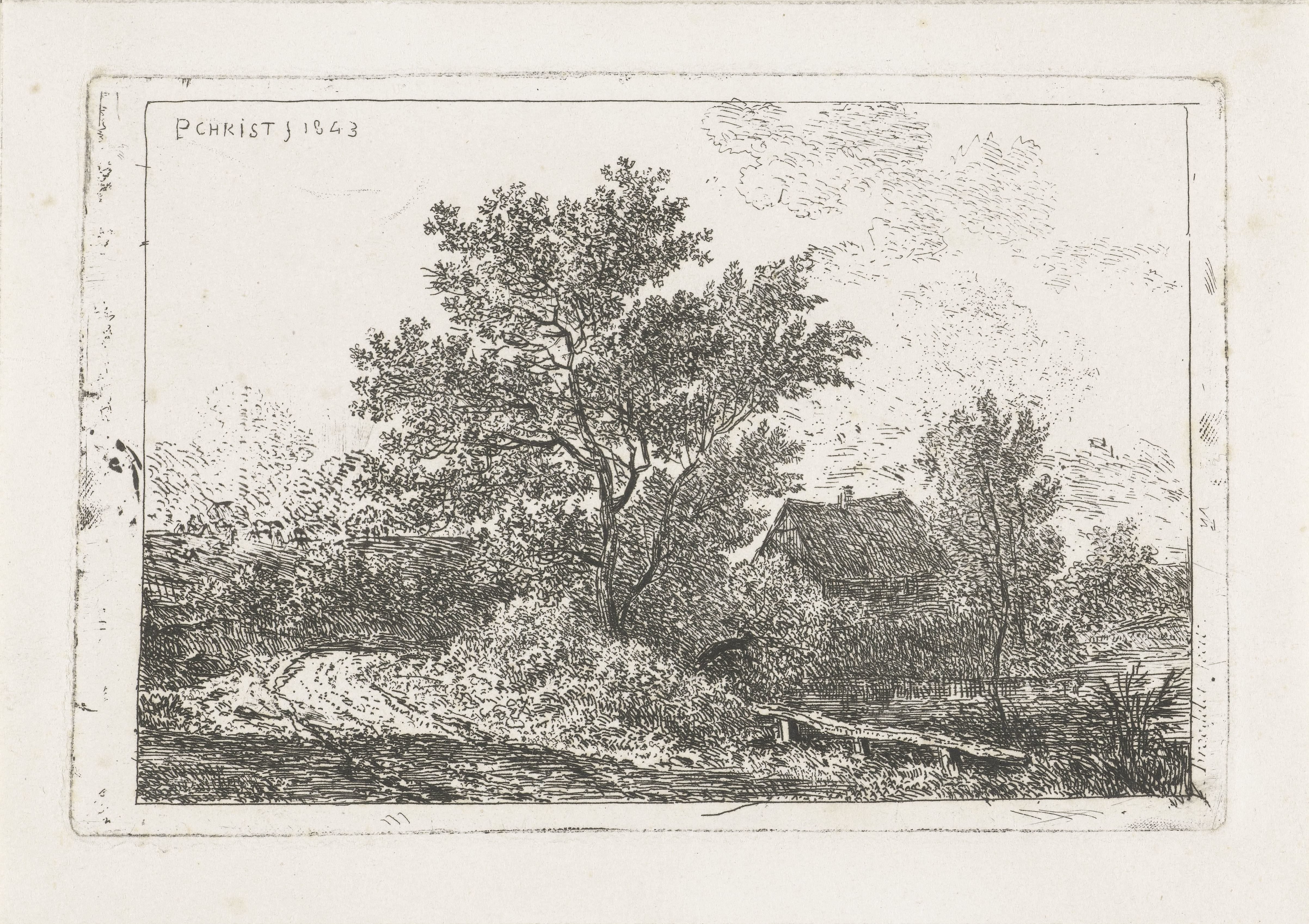 Landschap met boerderij