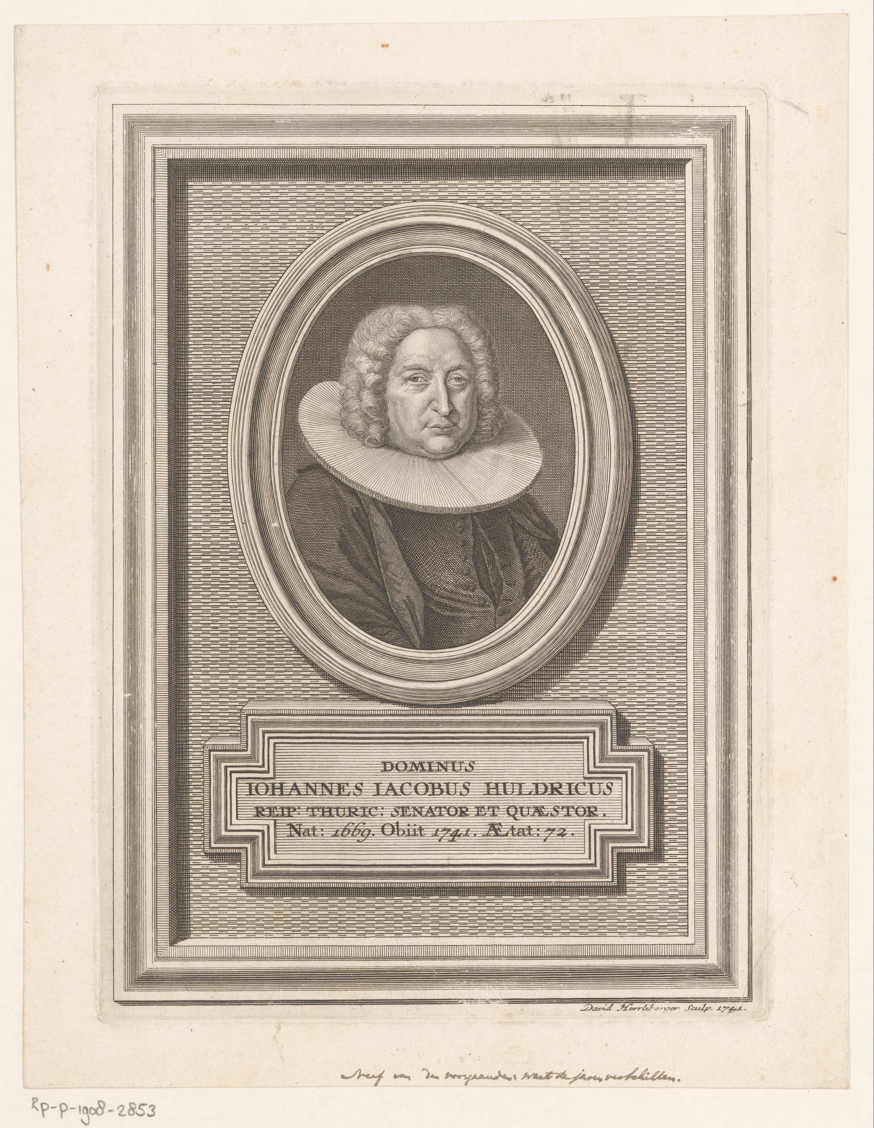 Portret van Johann Jacob Ulrich
