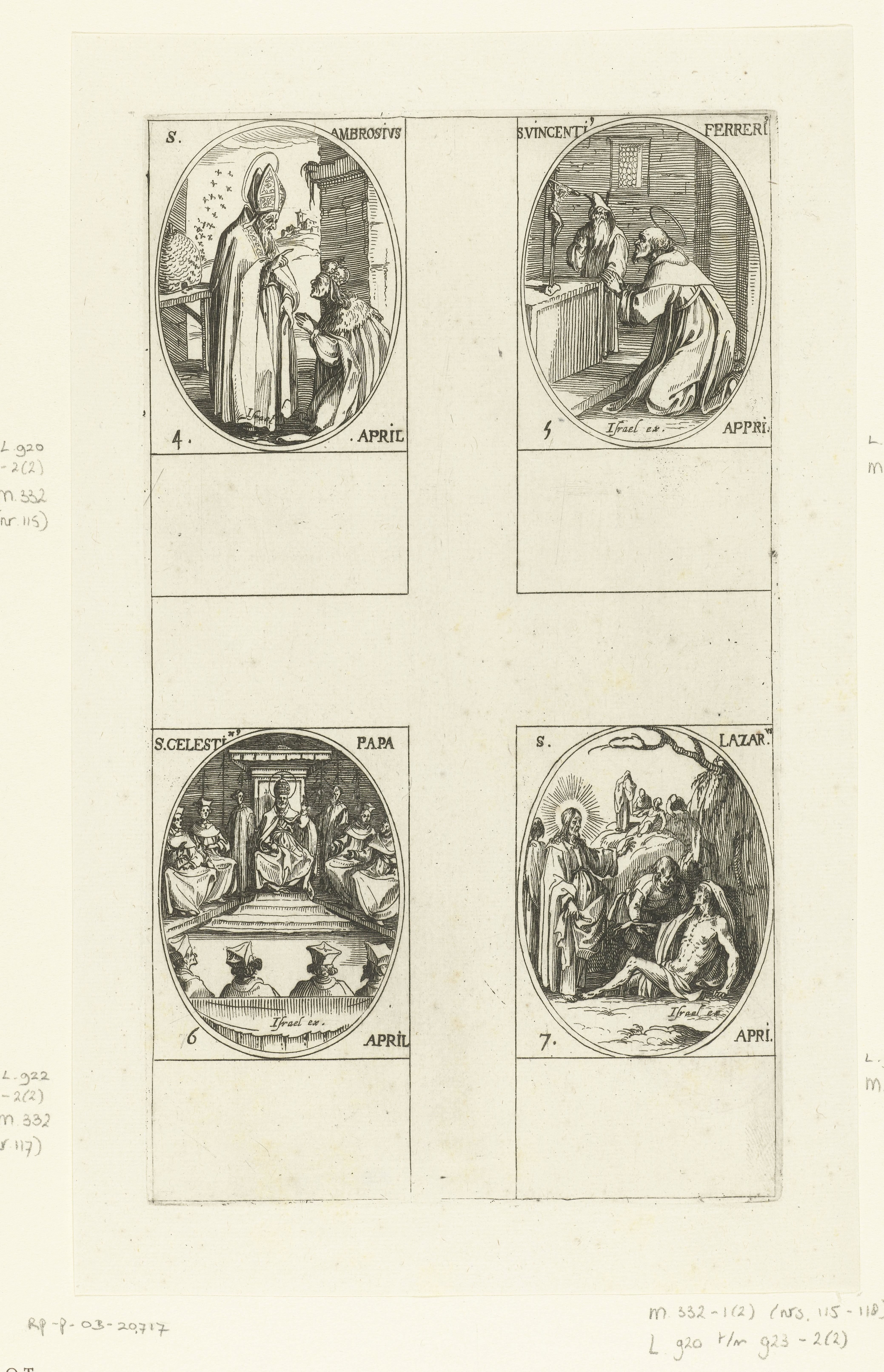 Heilige Ambrosius van Milaan, Heilige Vincentius Ferrerius, Heilige Coelestinus I, Heilige Lazarus van Betanië (4-7 april)