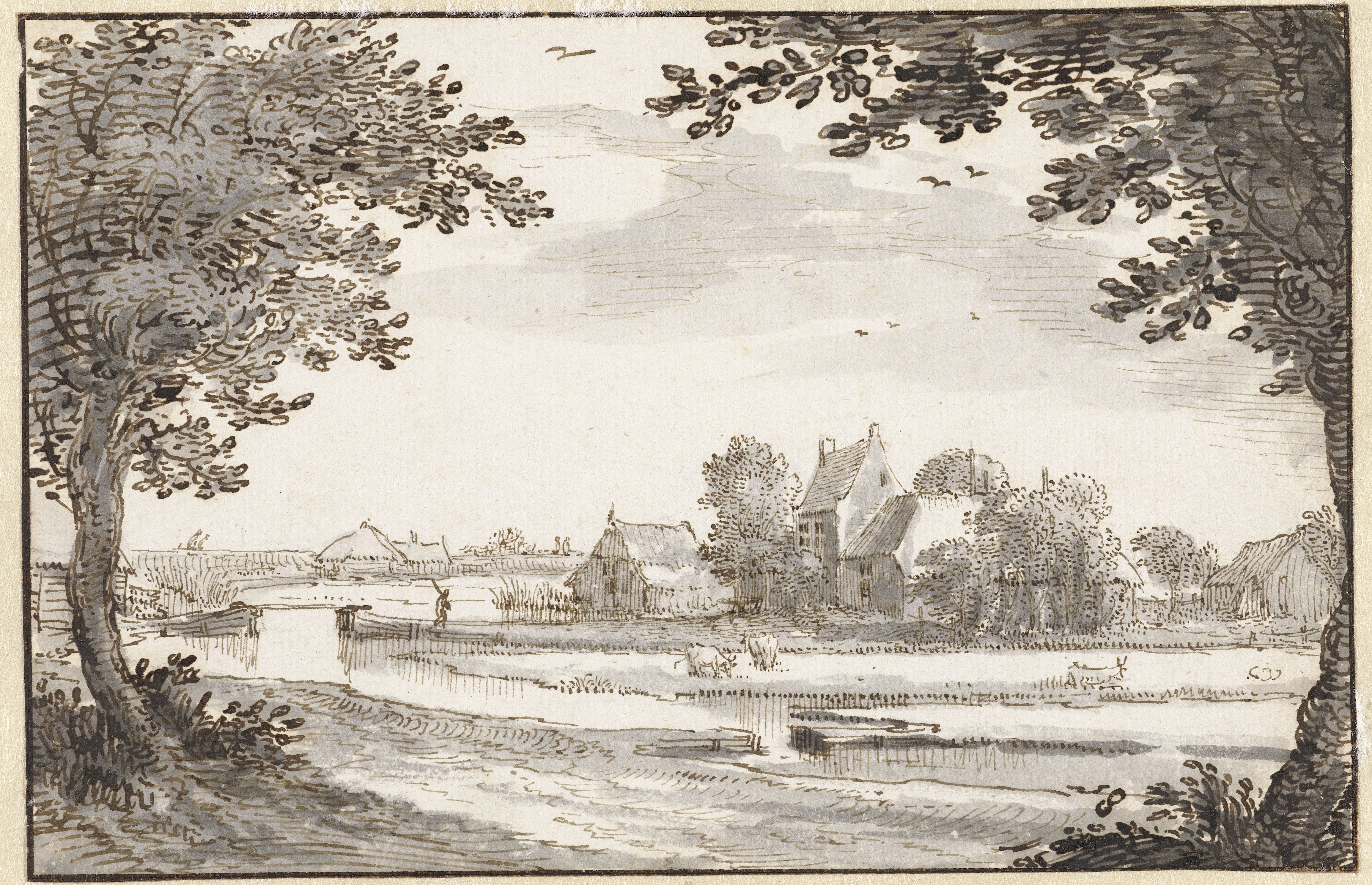 Gezicht op een boerderij