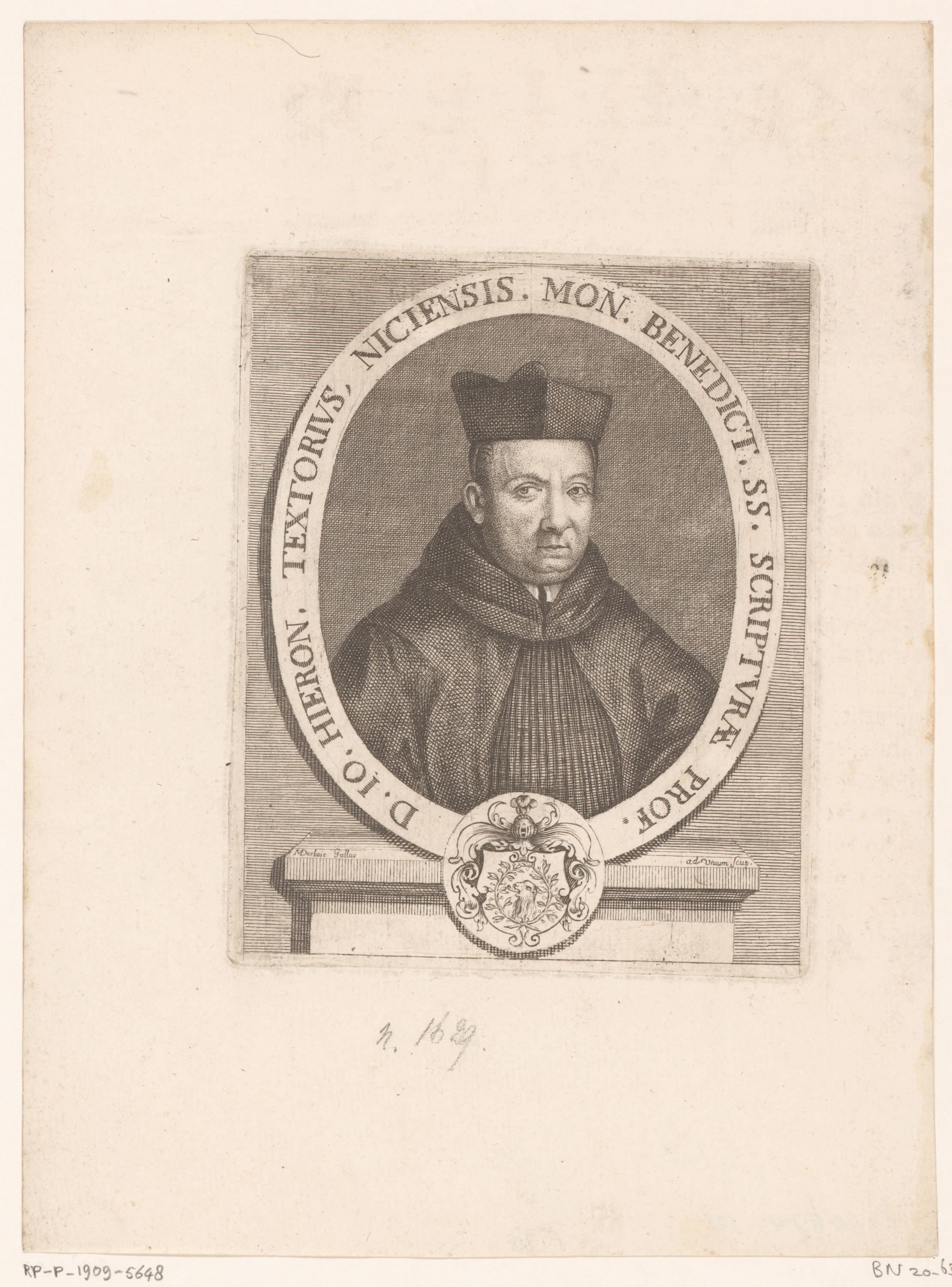Portret van Johannes Hieronymus Textorius