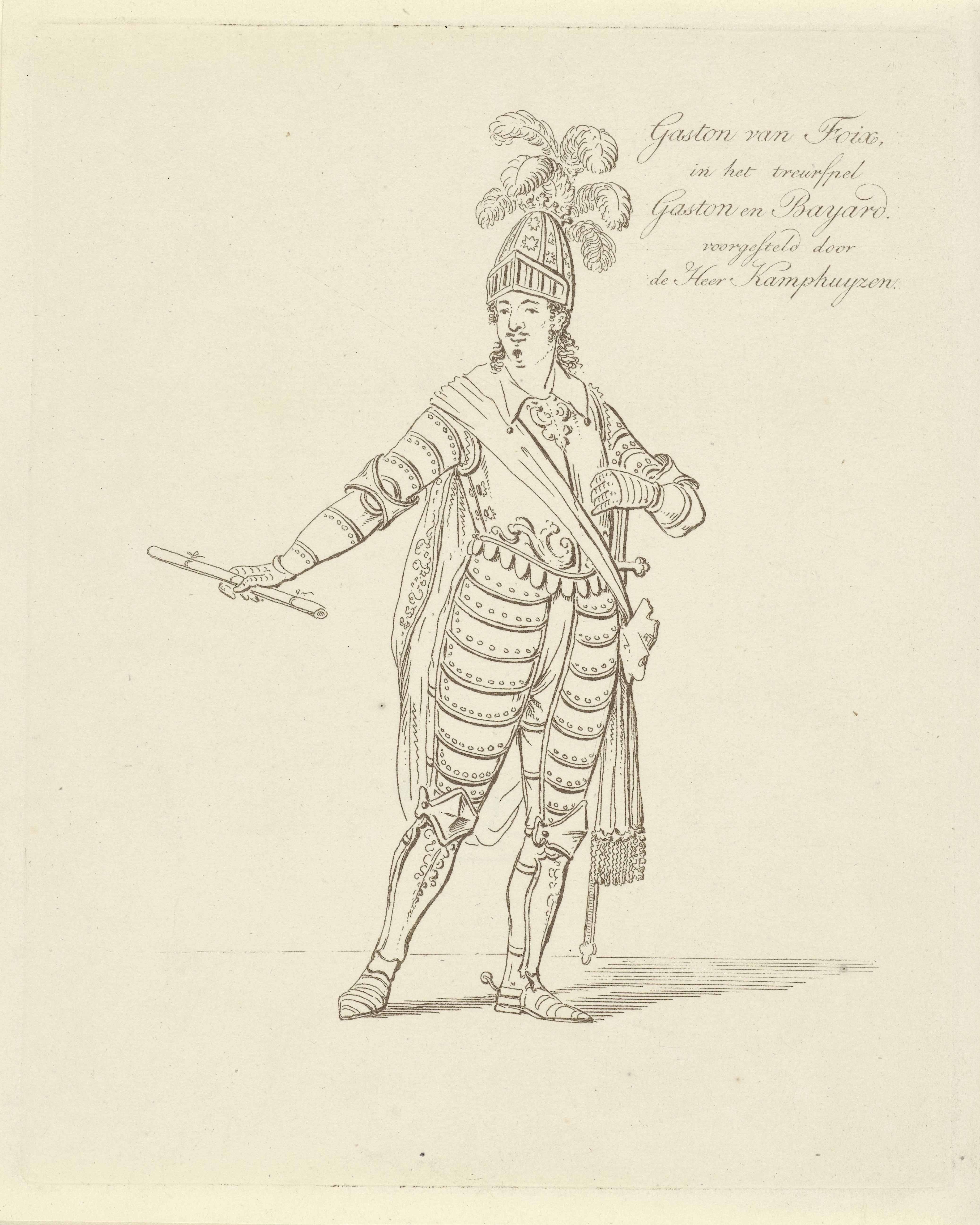 Portret van Dirk Kamphuijzen als Gaston van Foix