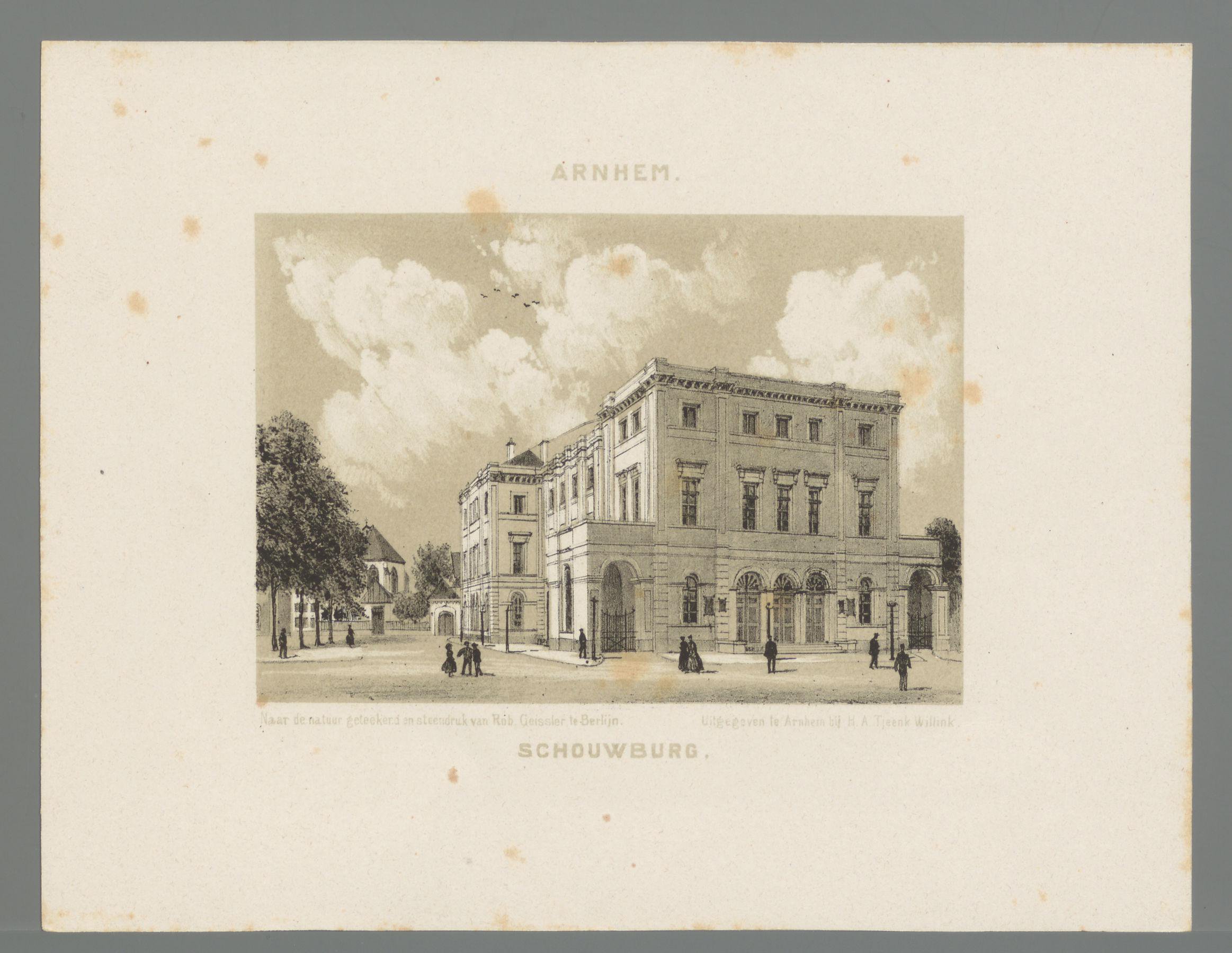 Gezicht op de schouwburg van Arnhem