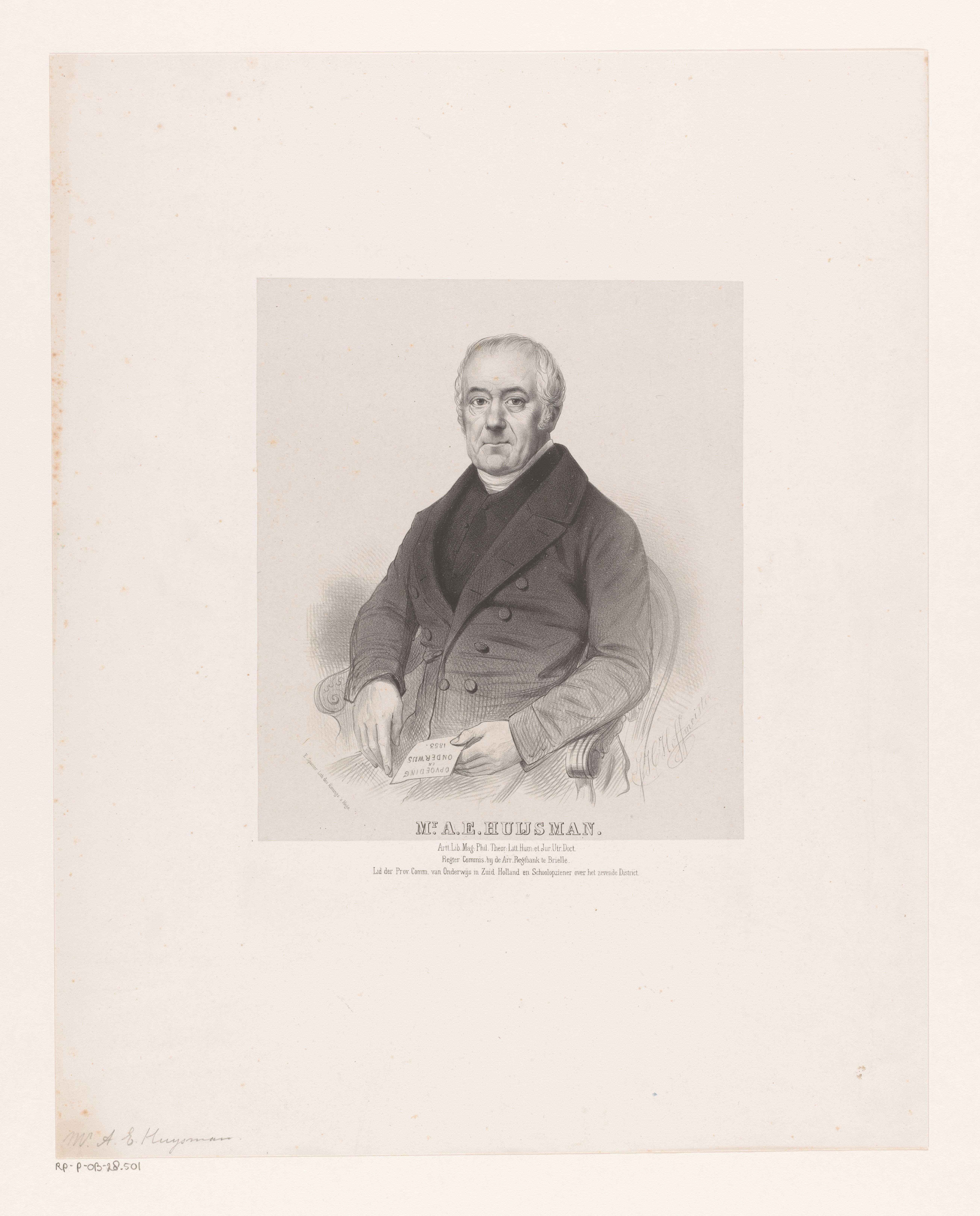 Portret van A. E. Huijsman