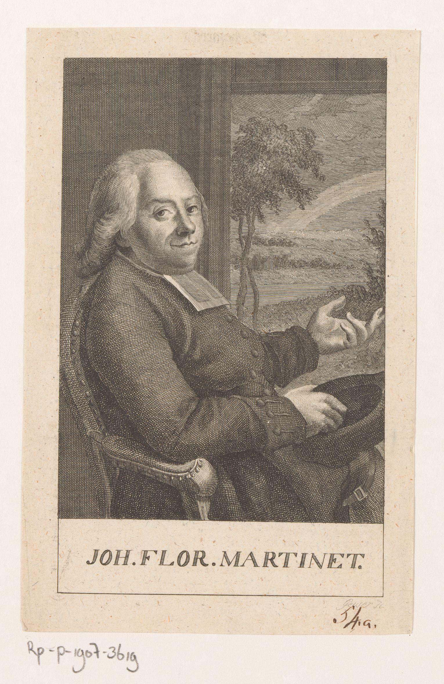 Portret van Johannes Florentius Martinet
