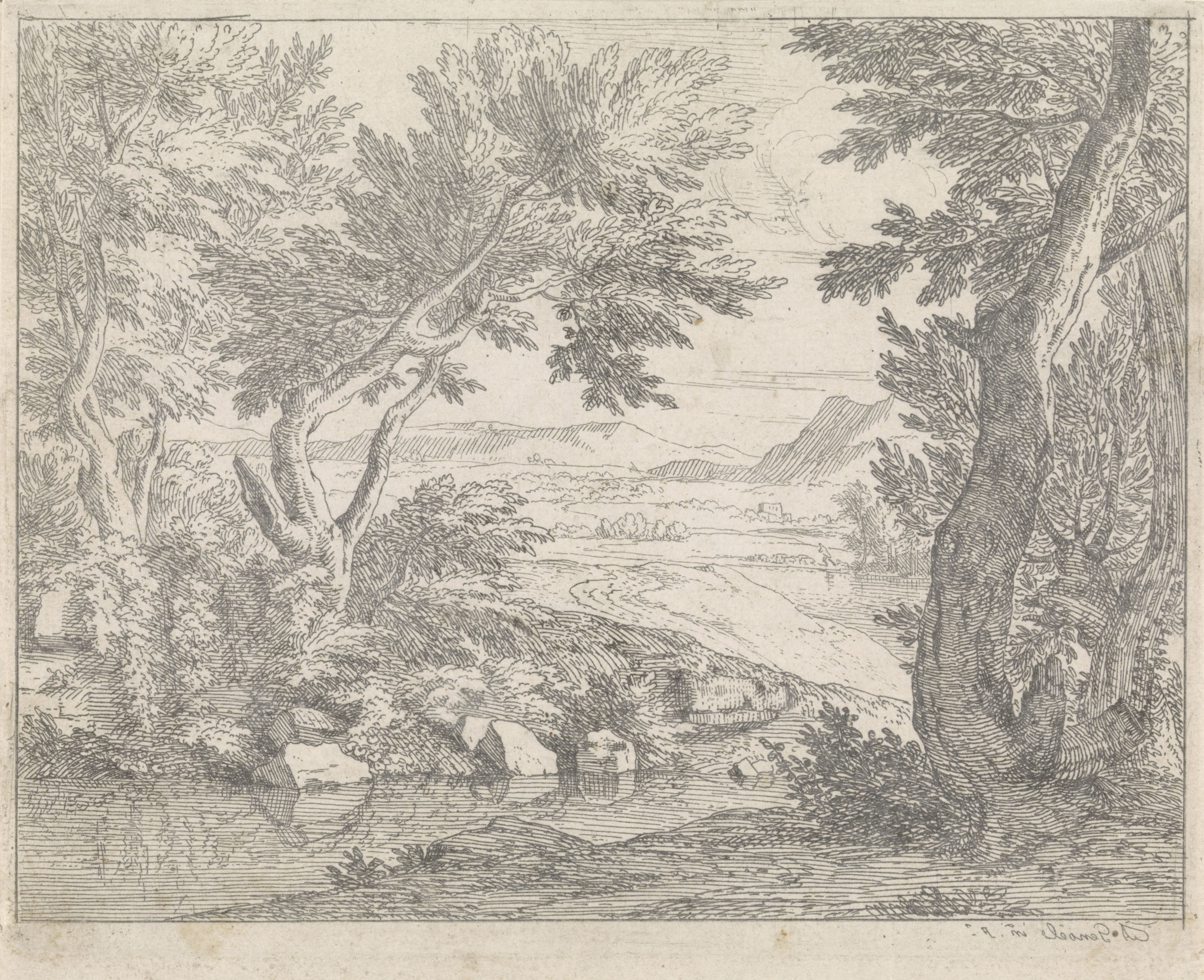 Landschap met beek