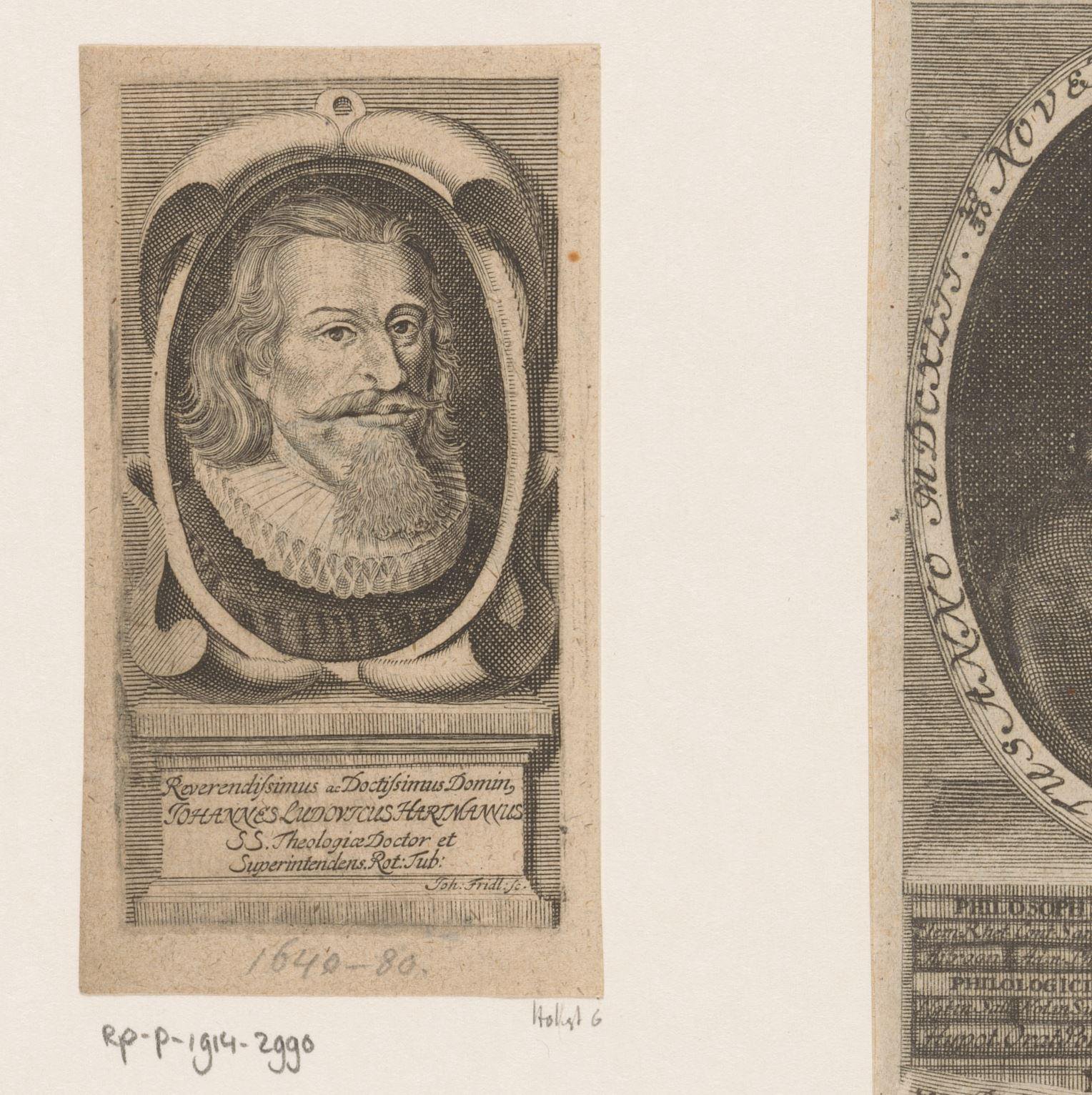 Portret van Johann Ludwig Hartmann