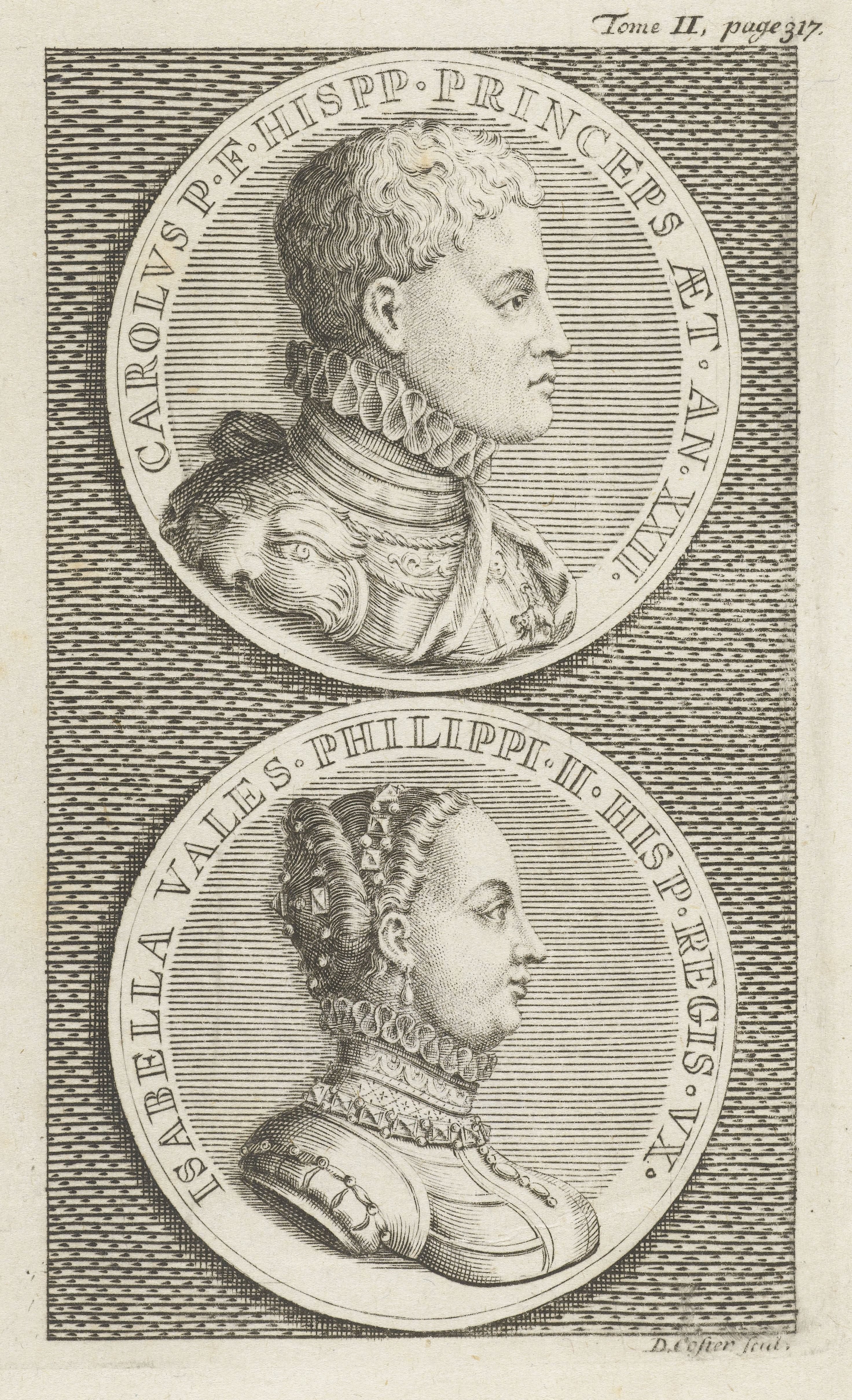 Medaillonportretten van Carlos en Isabella van Spanje