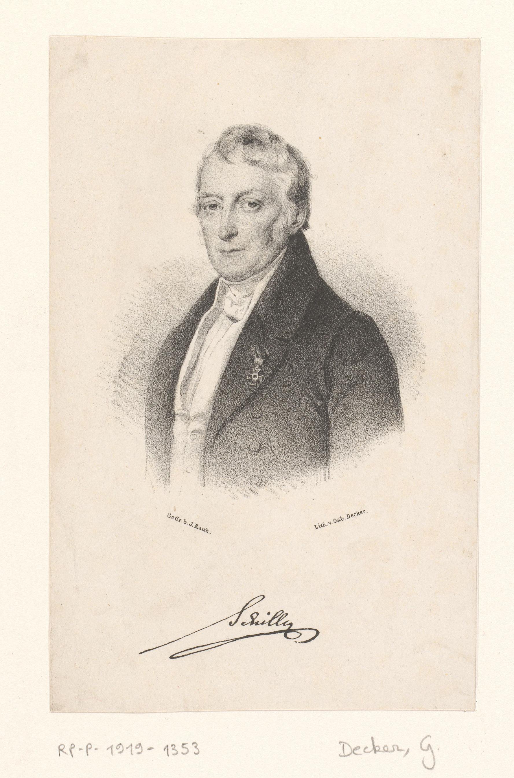 Portret van Franz Ferdinand von Schiller