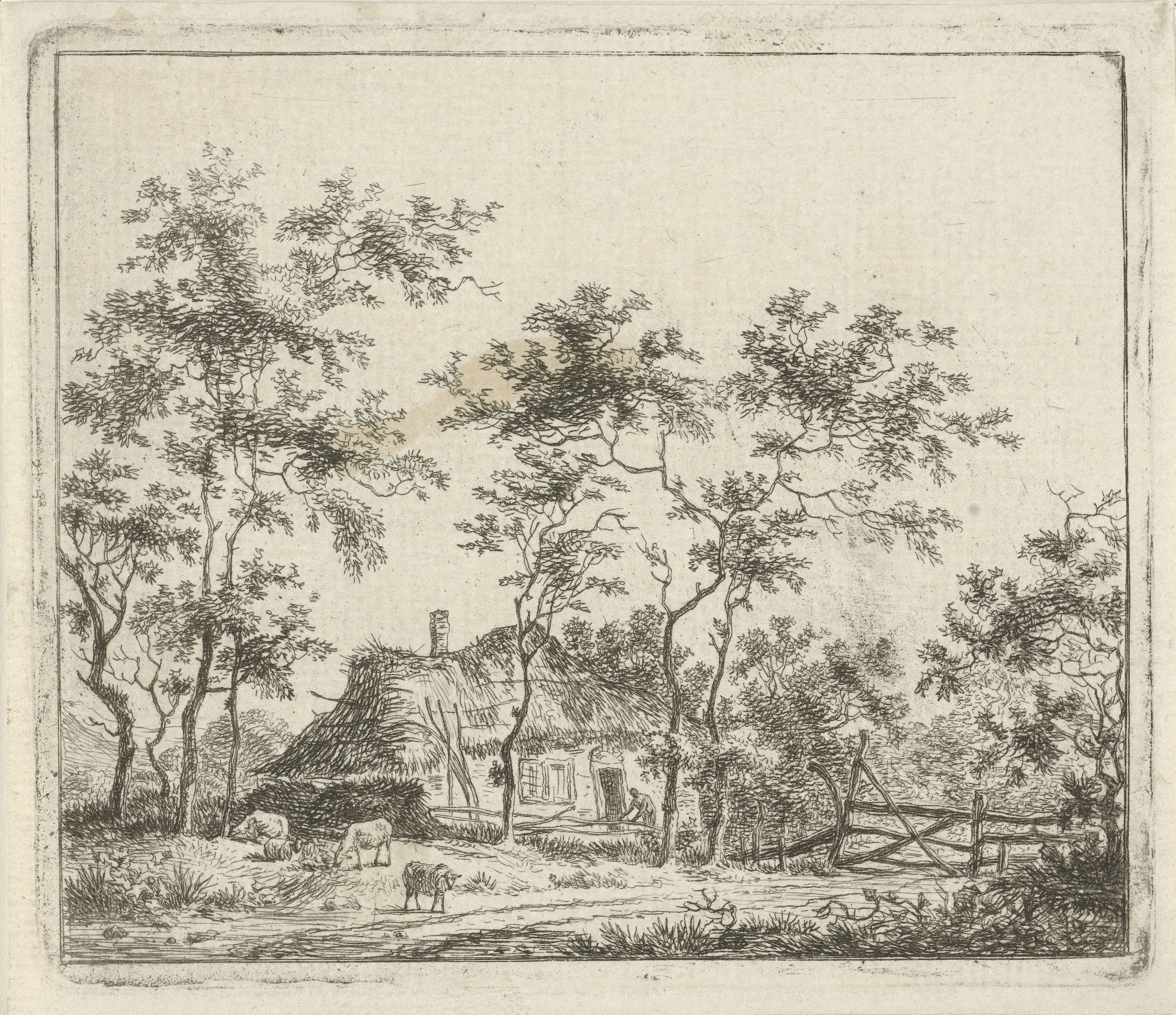 Boerderij met vier schapen