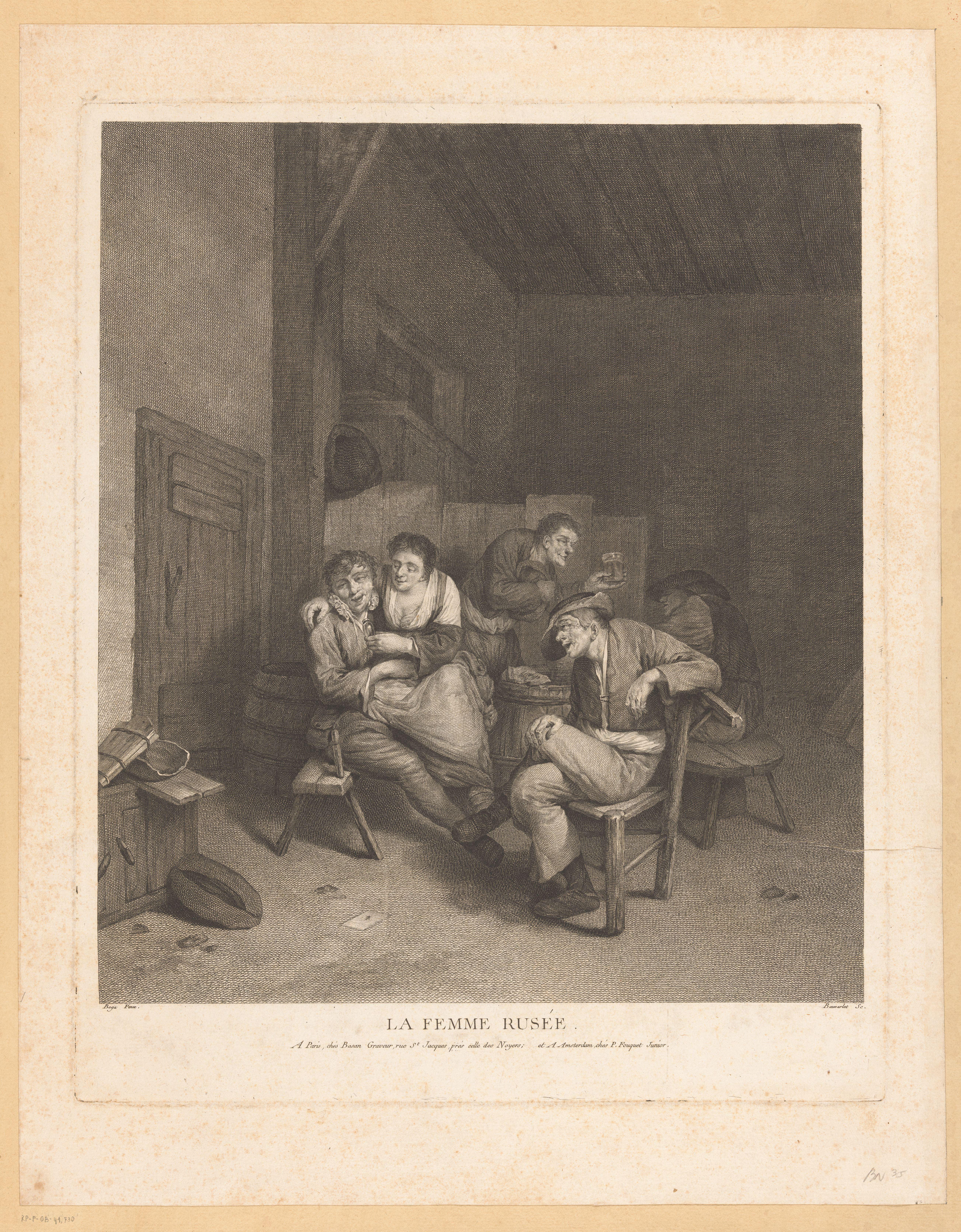 Herbergscène met sluwe vrouw