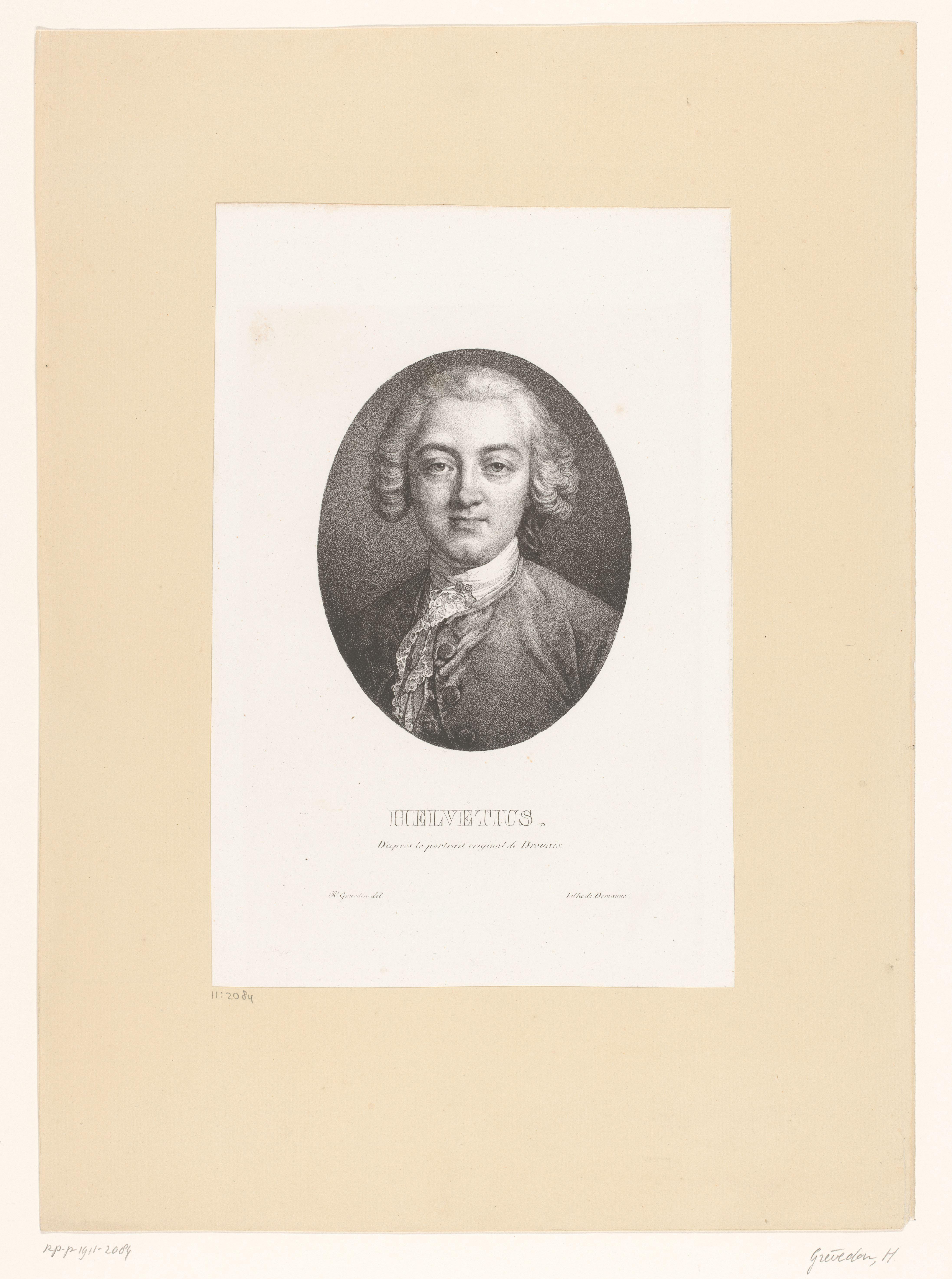 Portret van Claude-Adrien Helvétius
