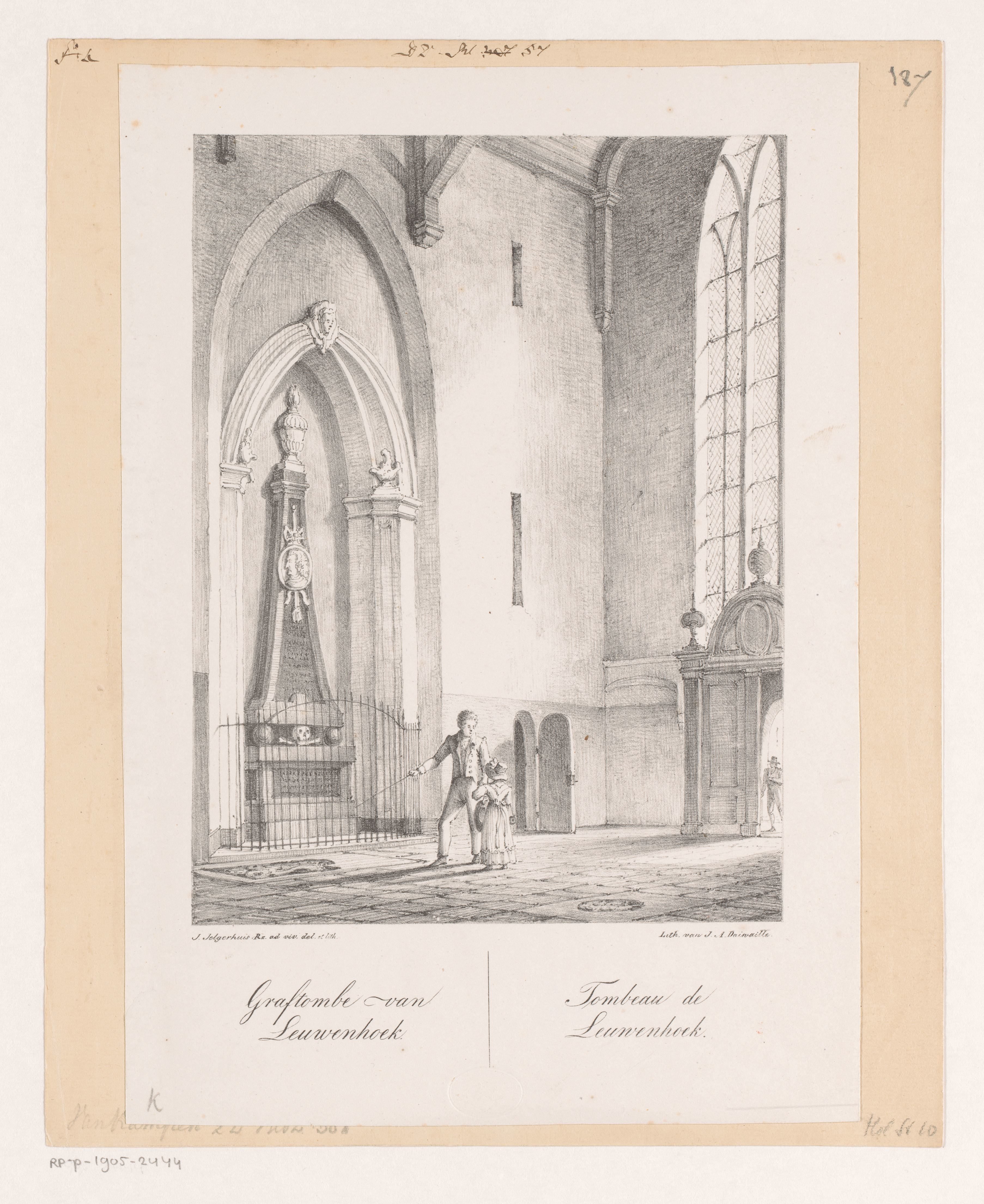 Graftome van Antoni van Leeuwenhoek in de Oude Kerk in Delft