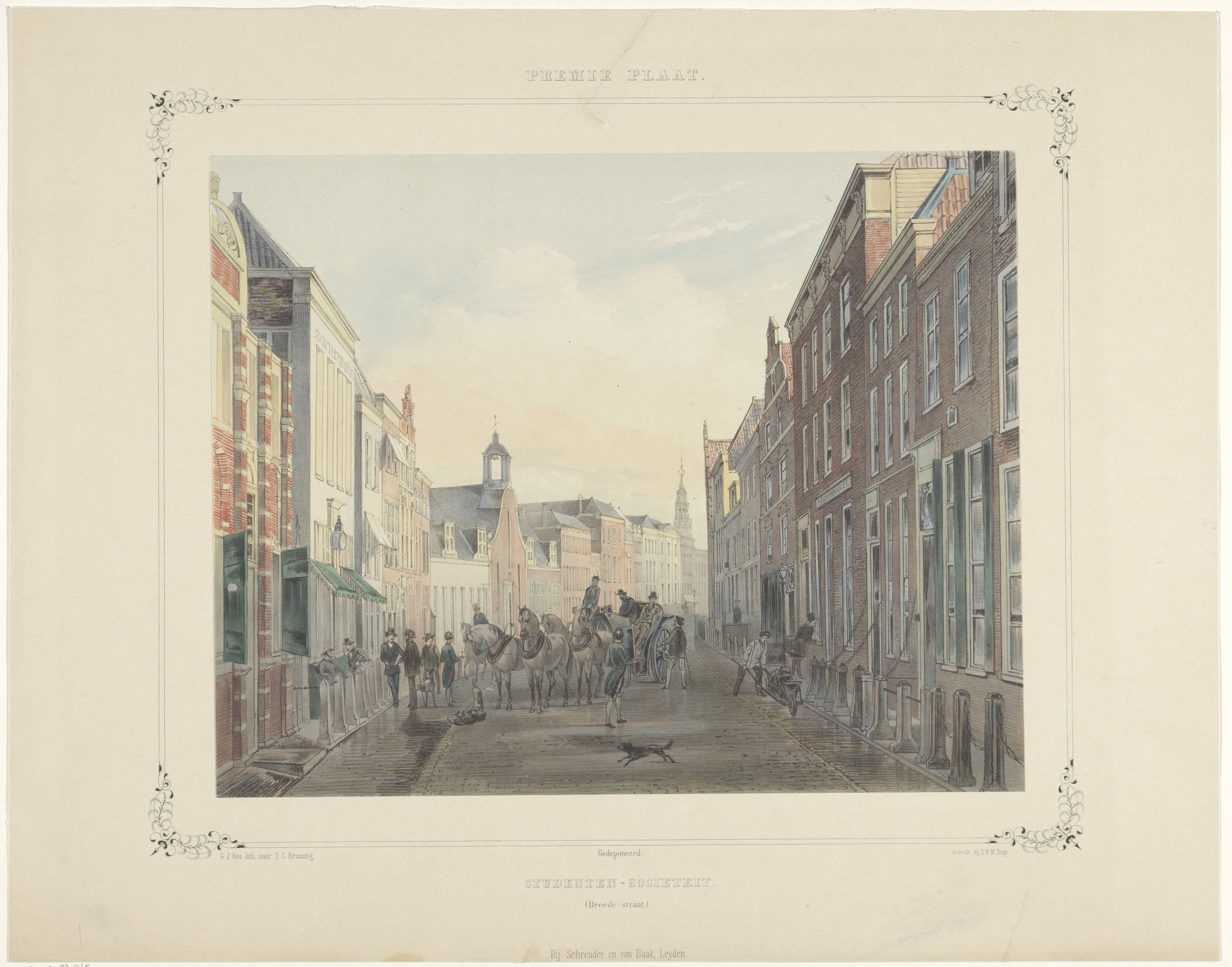 Studentensocieteit aan de Breedestraat in Leiden