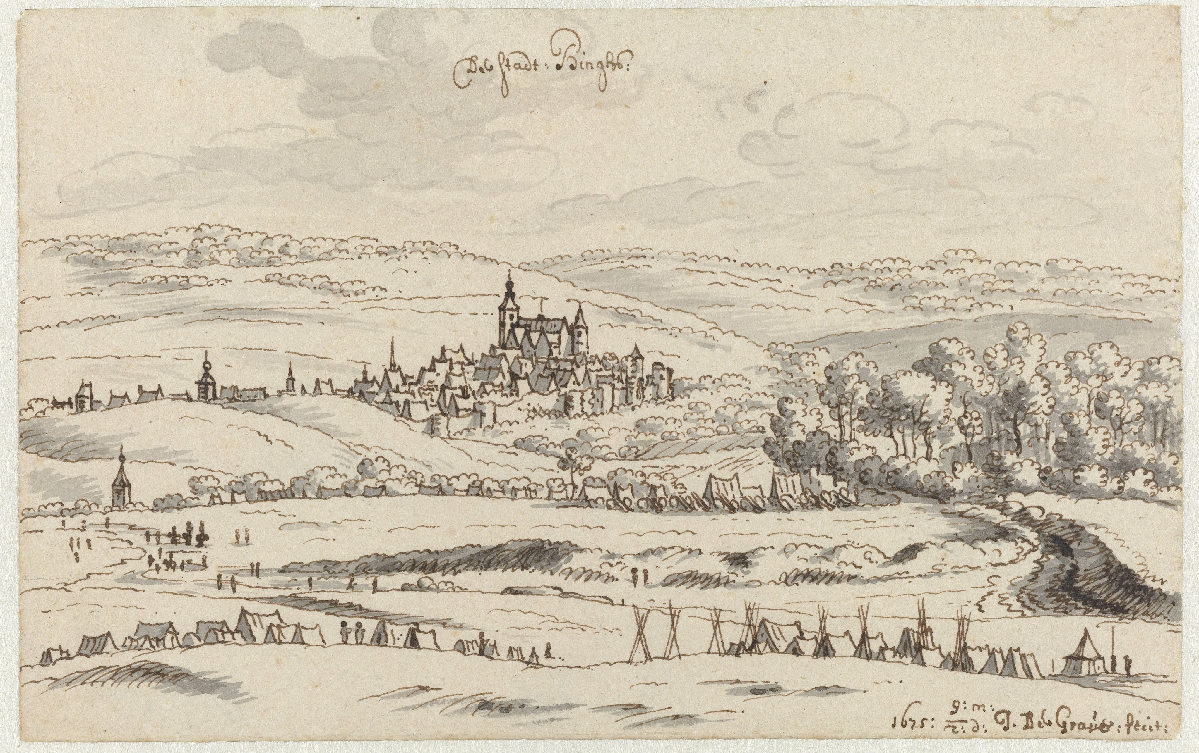 View of an Encampment of the Army of Willem III near Binche, Hainaut