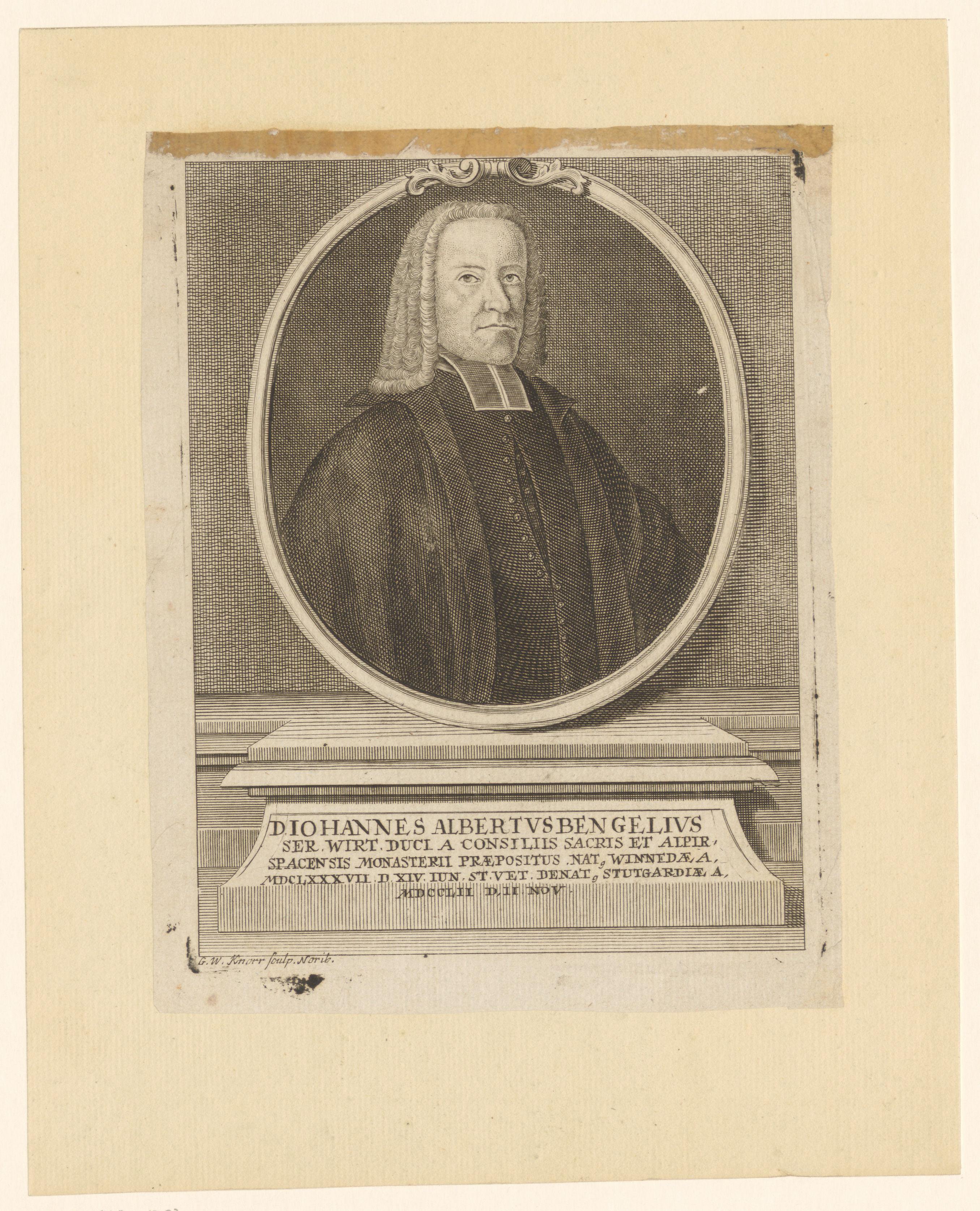 Portret van Johann Albrecht Bengel