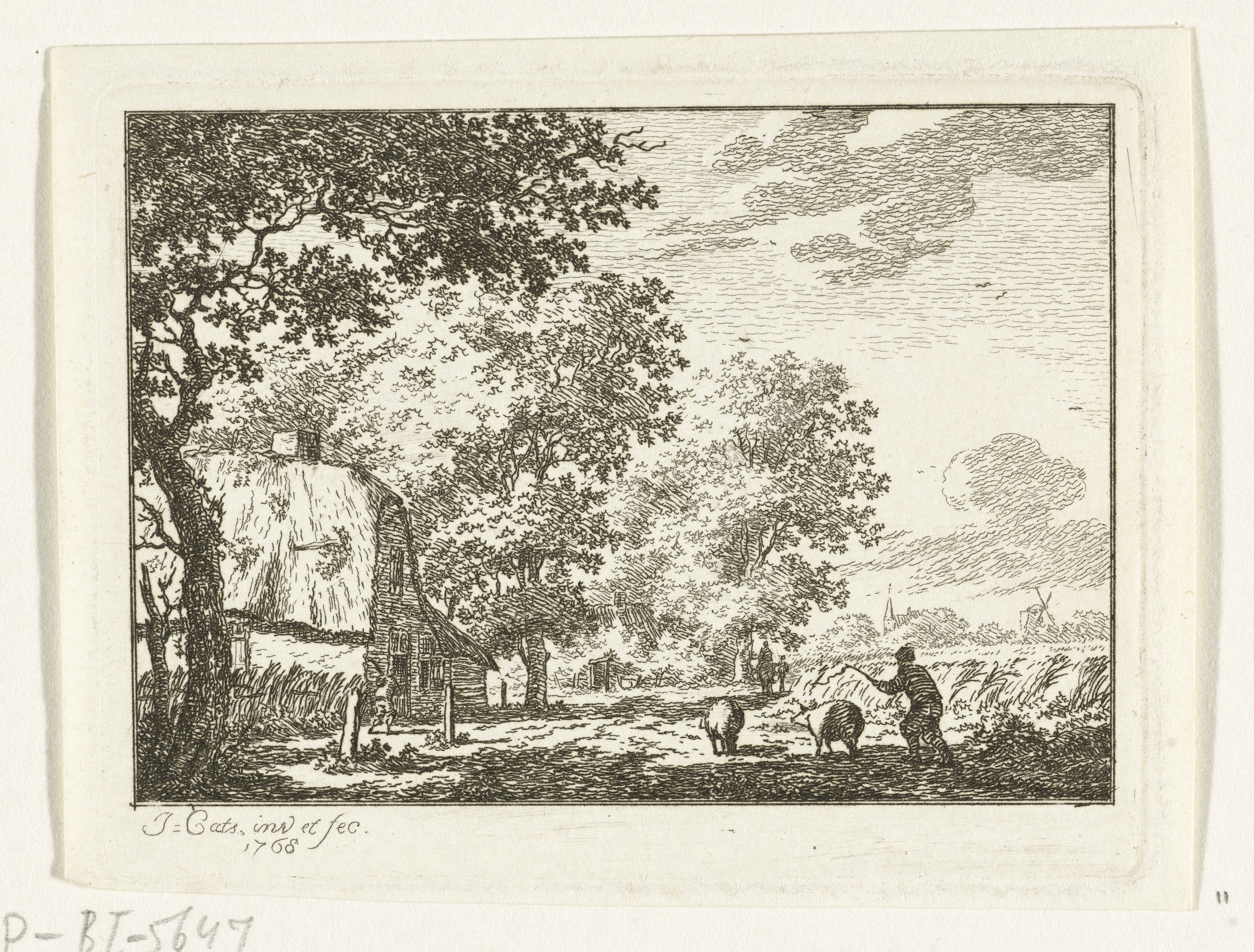Landschap met varkenshoeder