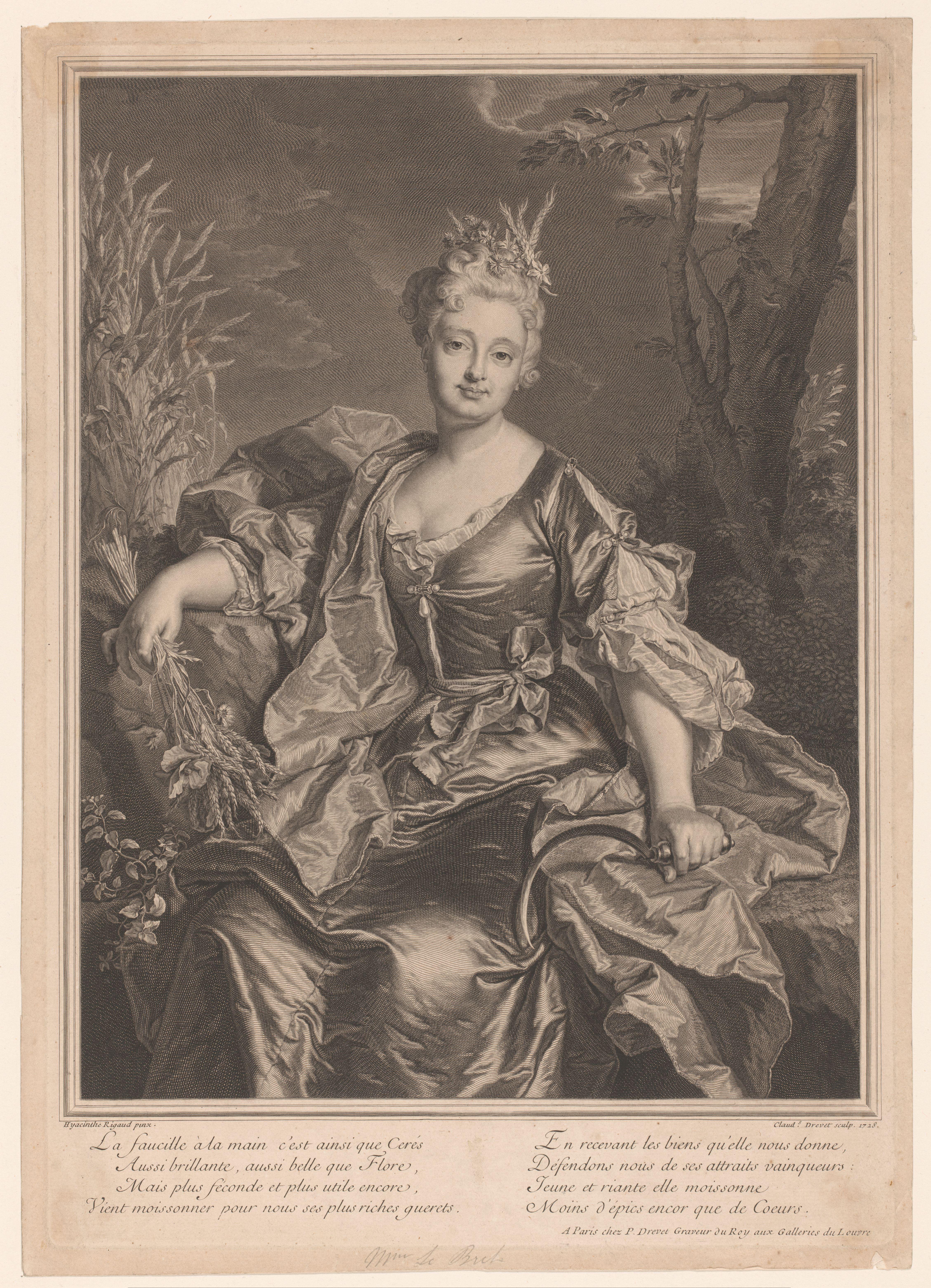 Portret van Marguerite Henriette de La Briffe Le Bret als Ceres
