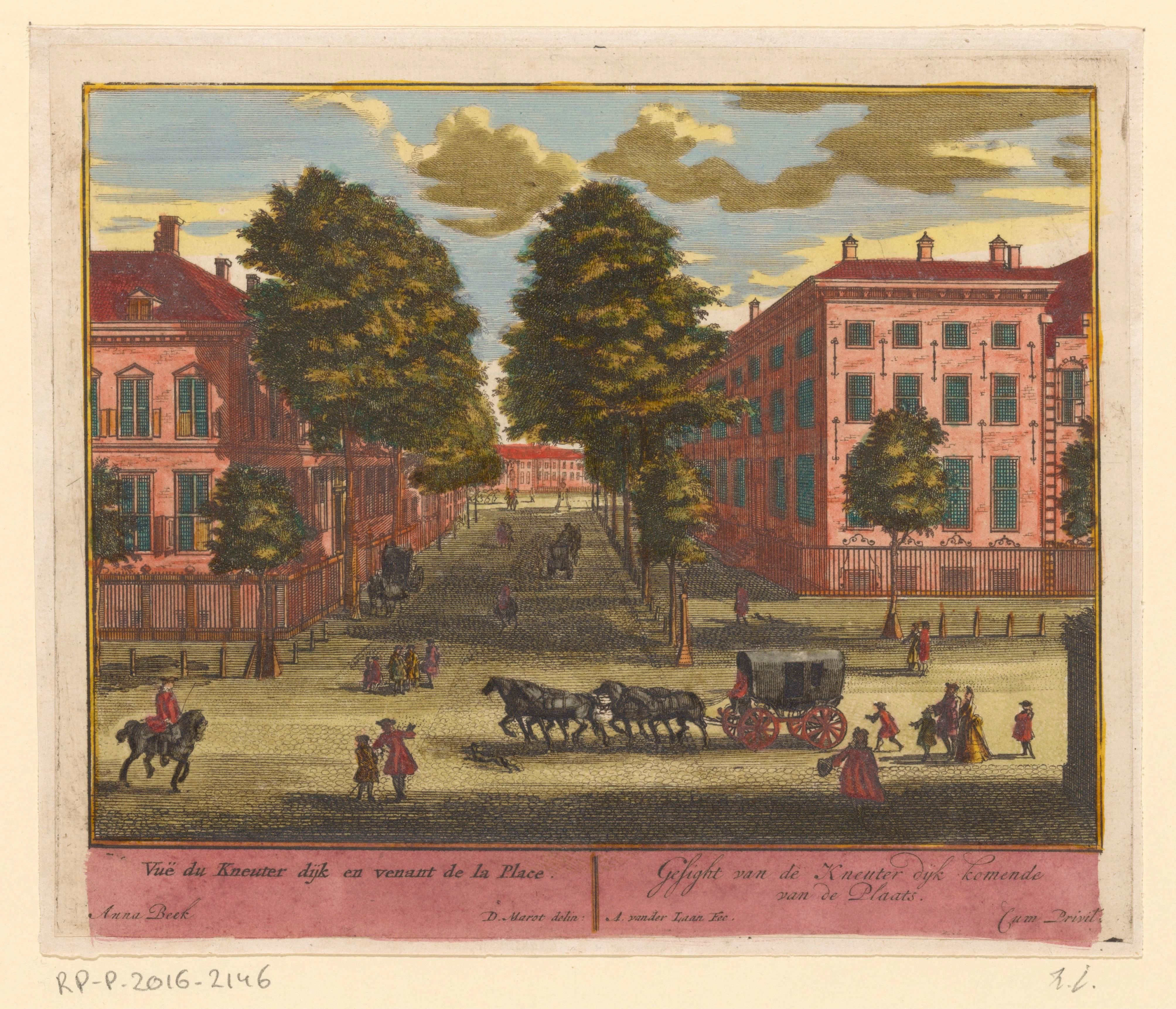 Gezicht op de Kneuterdijk te Den Haag