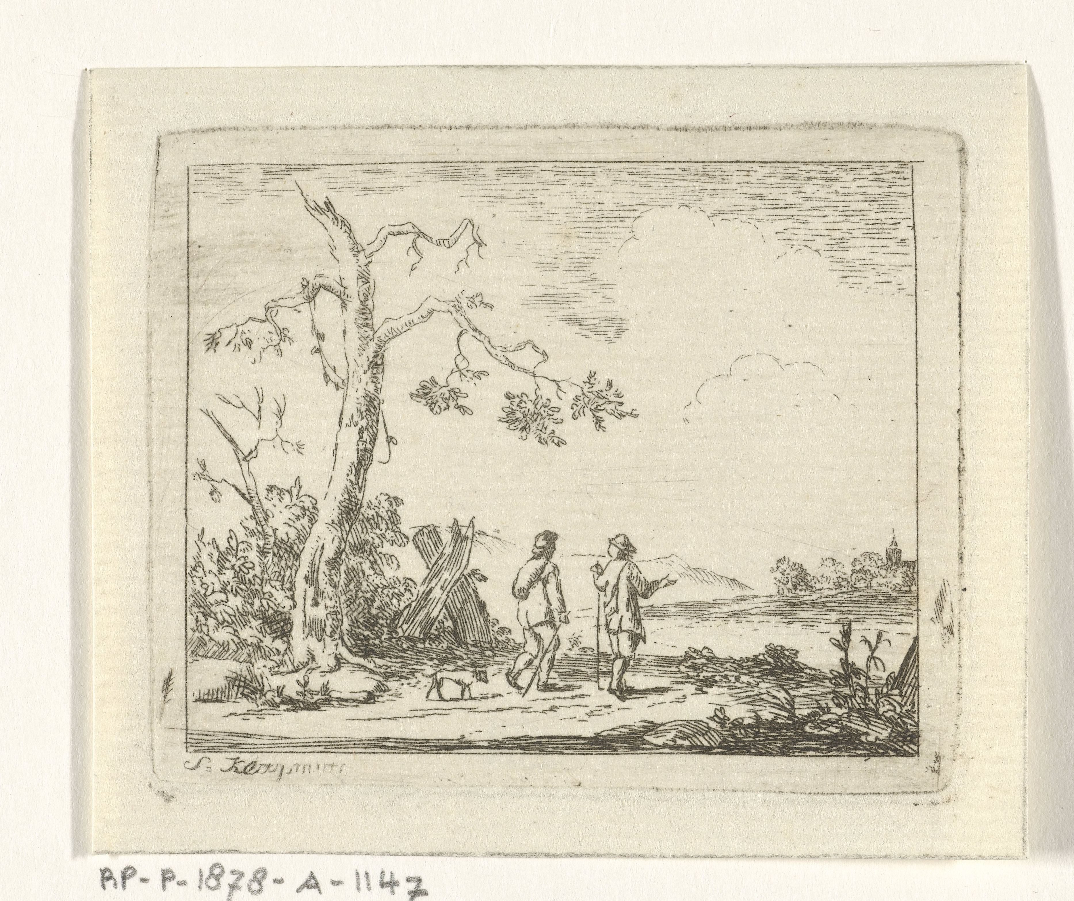 Landschap met reizigers