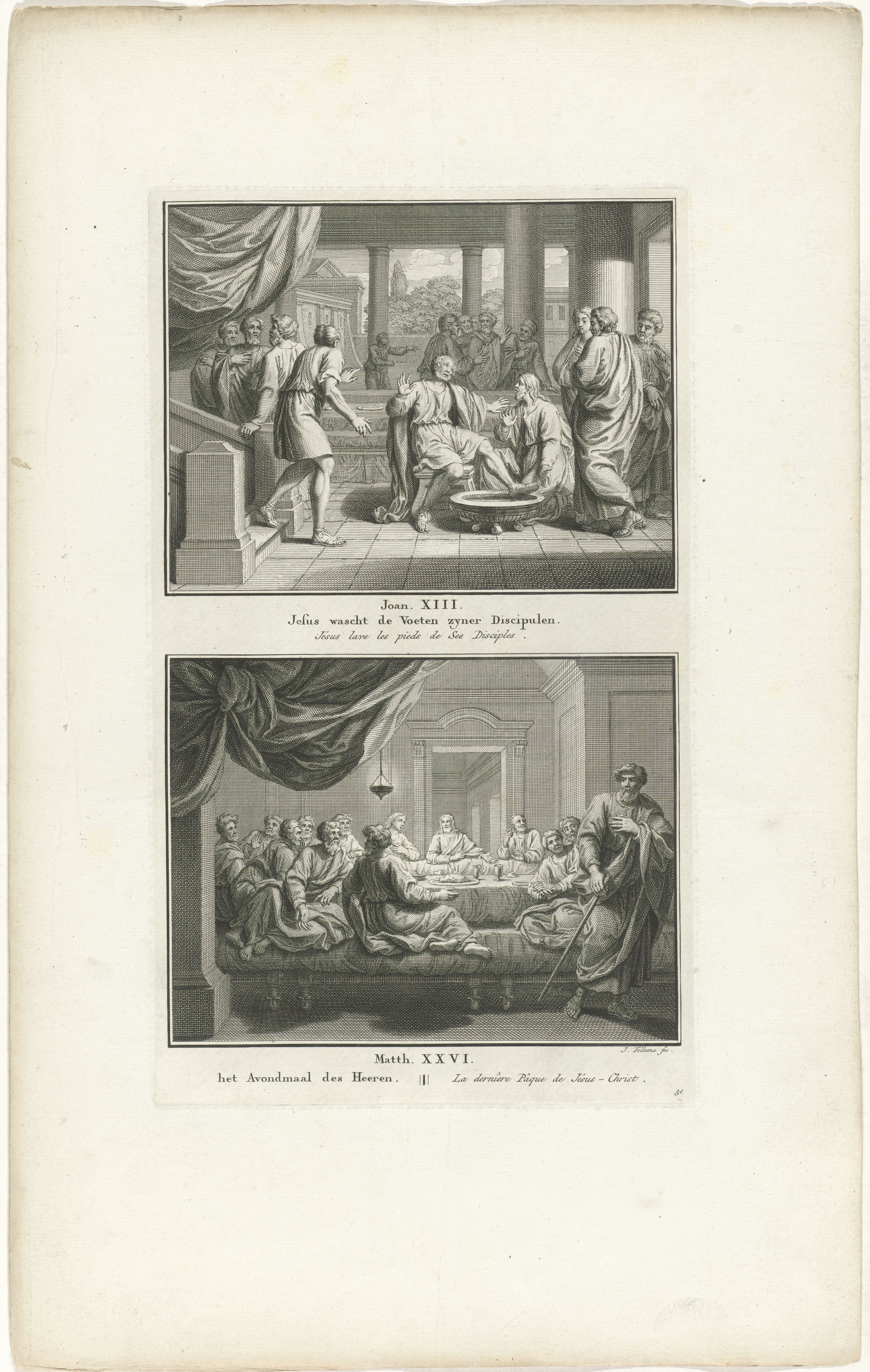 Christus wast de voeten van de apostelen en het Laatste Avondmaal