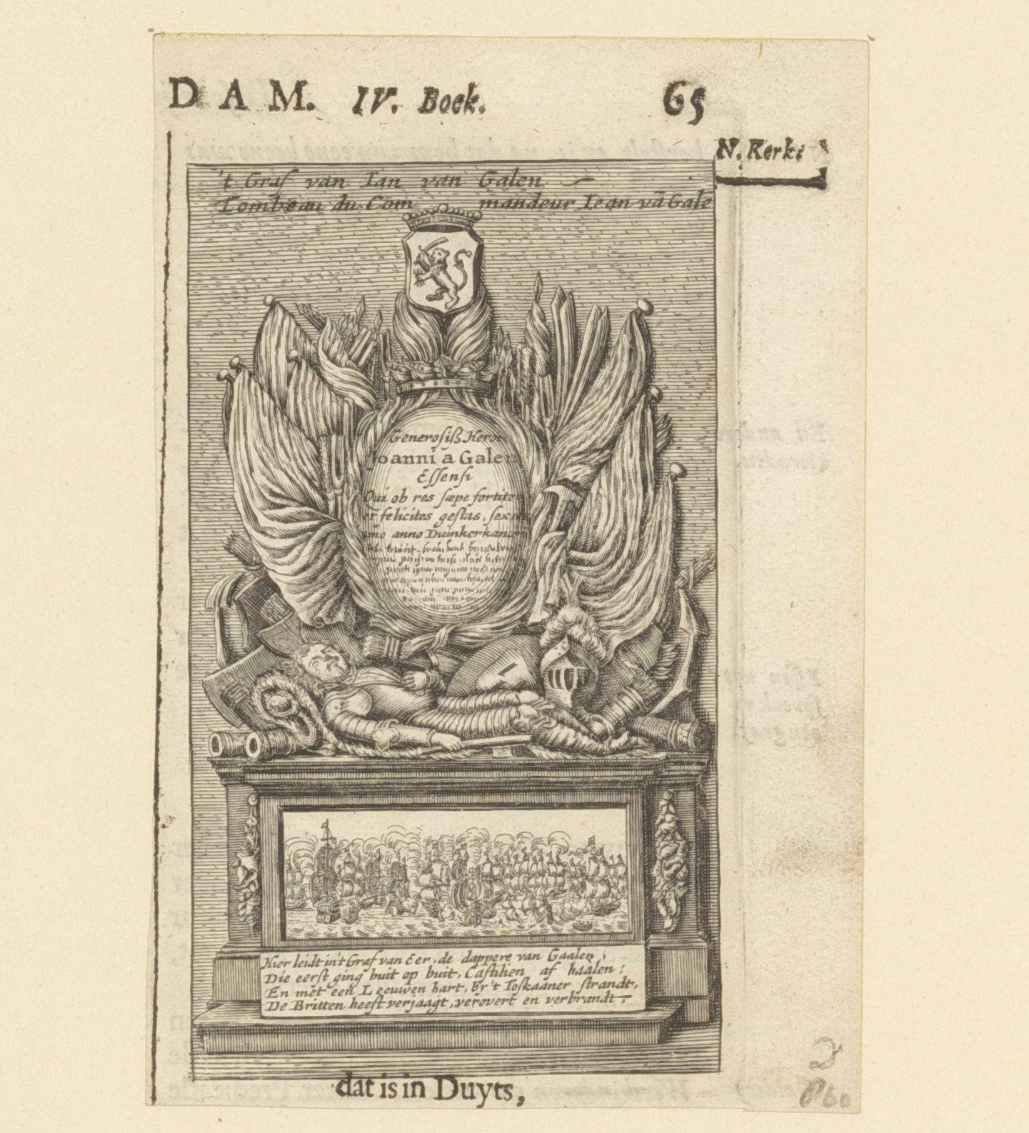 Grafmonument van Jan van Galen in de Nieuwe Kerk te Amsterdam