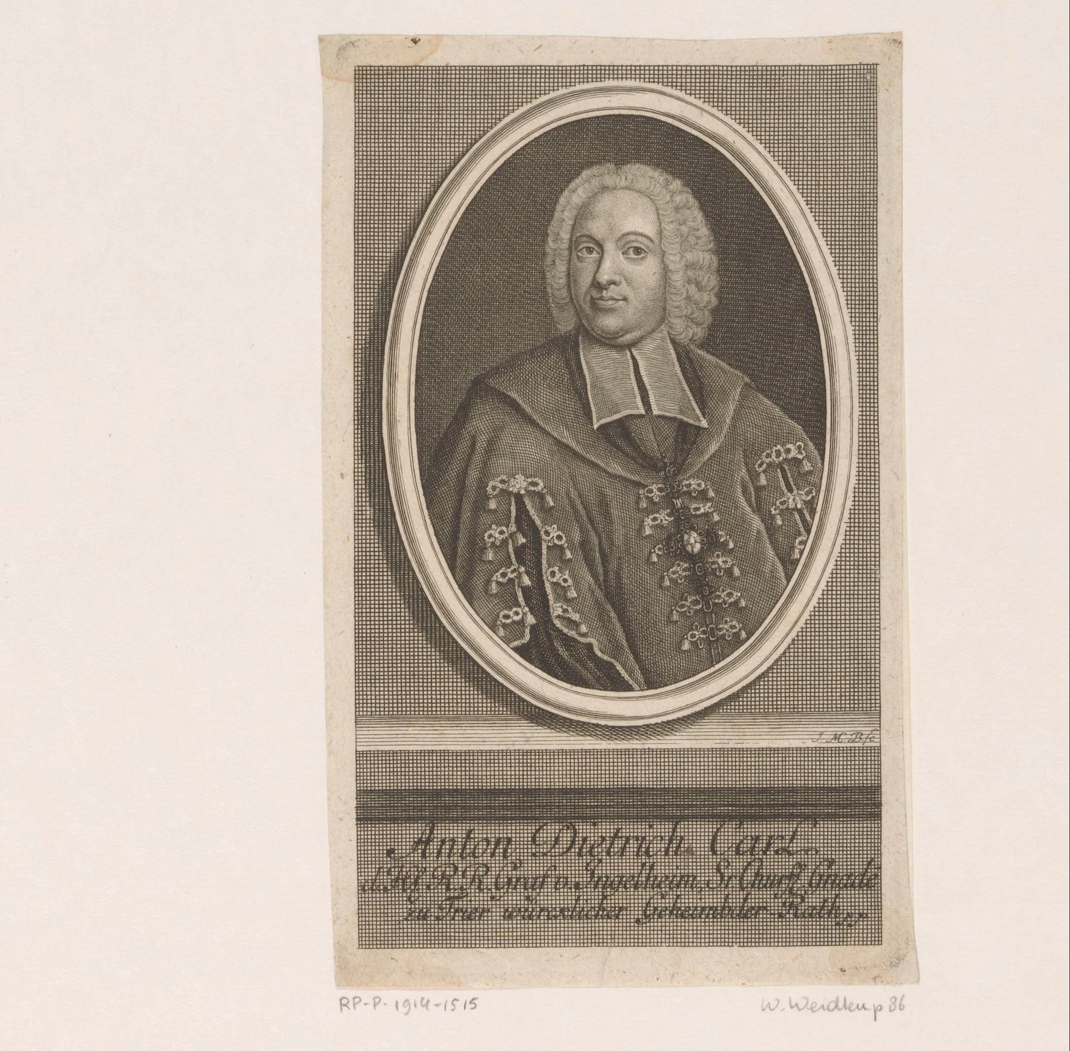 Portret van Anton Dietrich Carl von Ingelheim