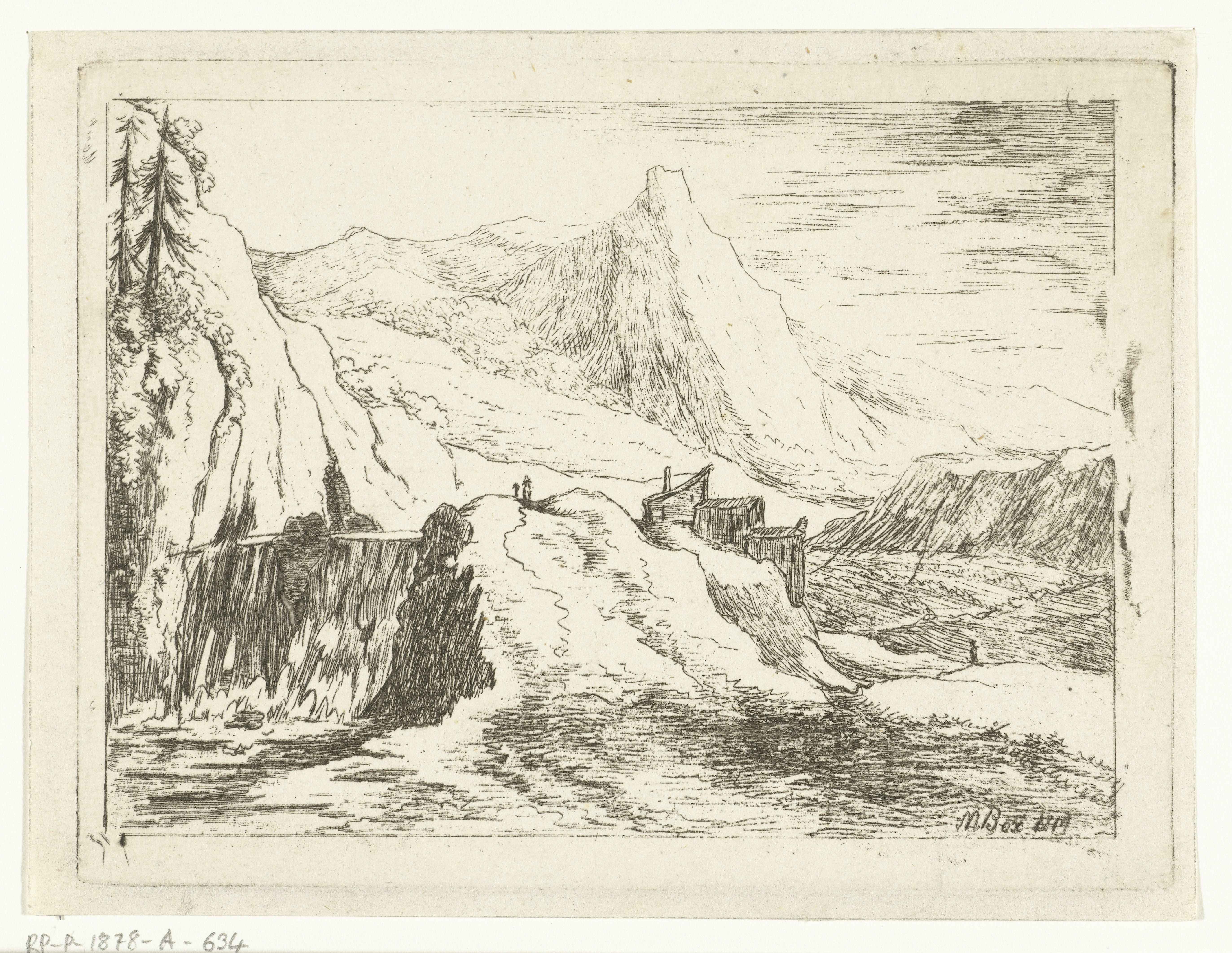 Berglandschap met waterval