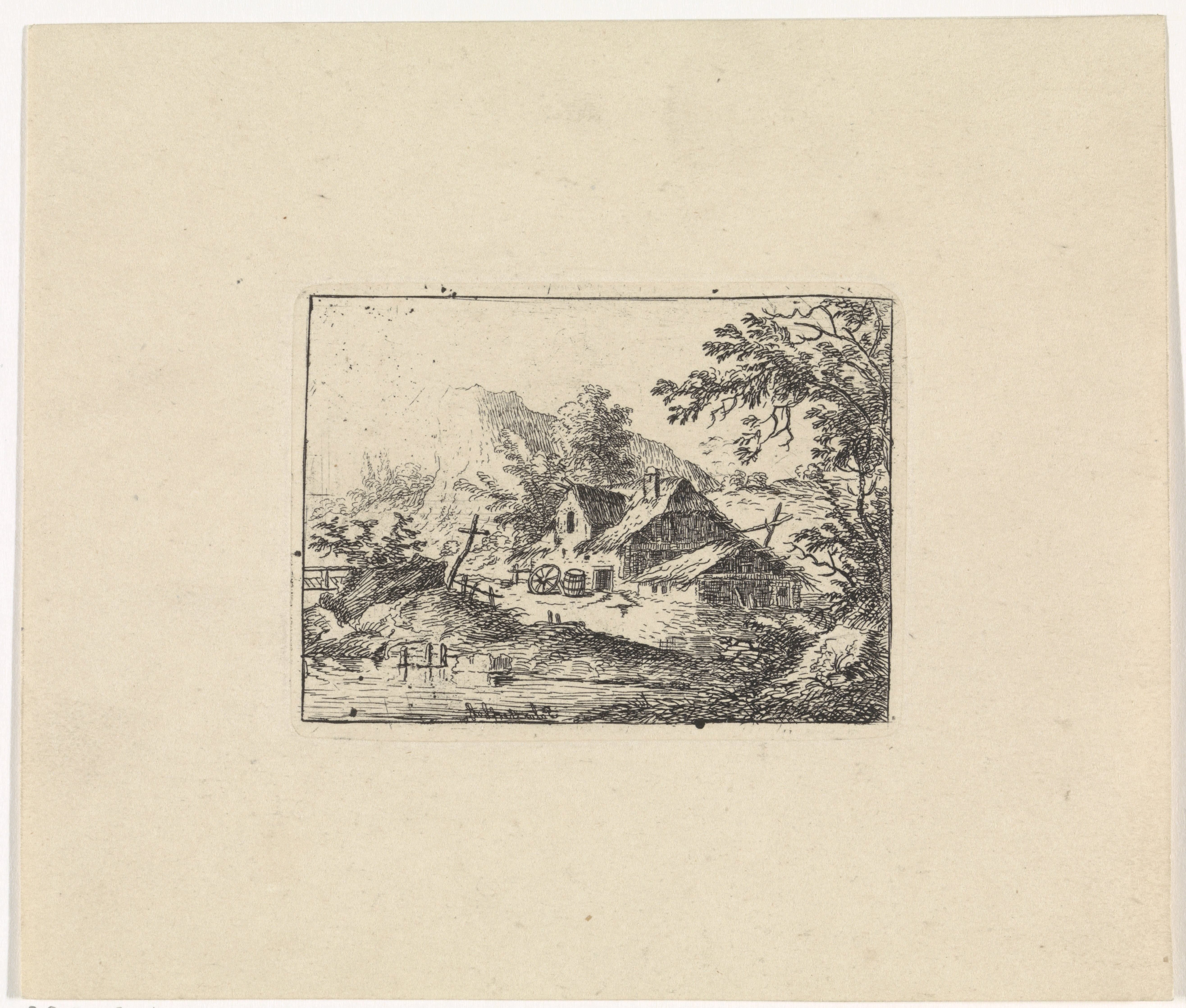 Heuvellandschap met boerderij
