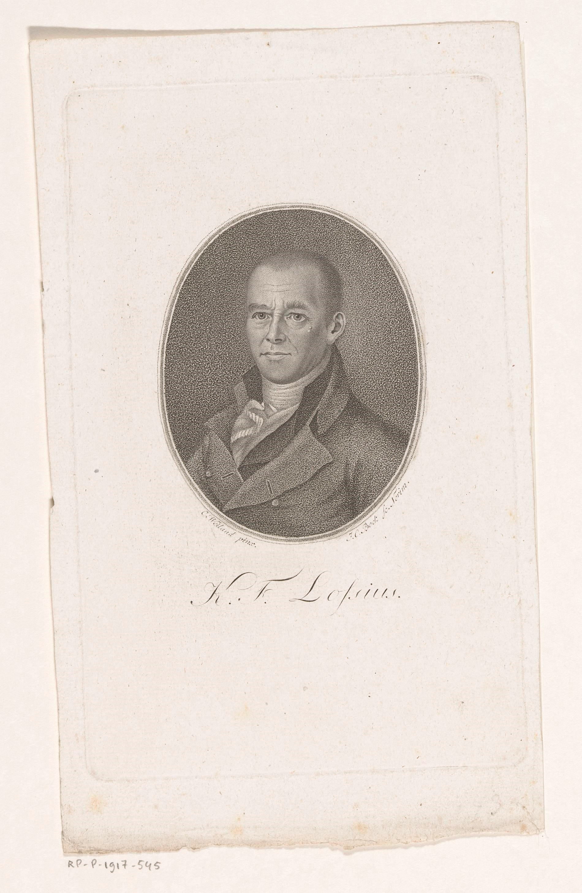 Portret van Kaspar Friedrich Lossius