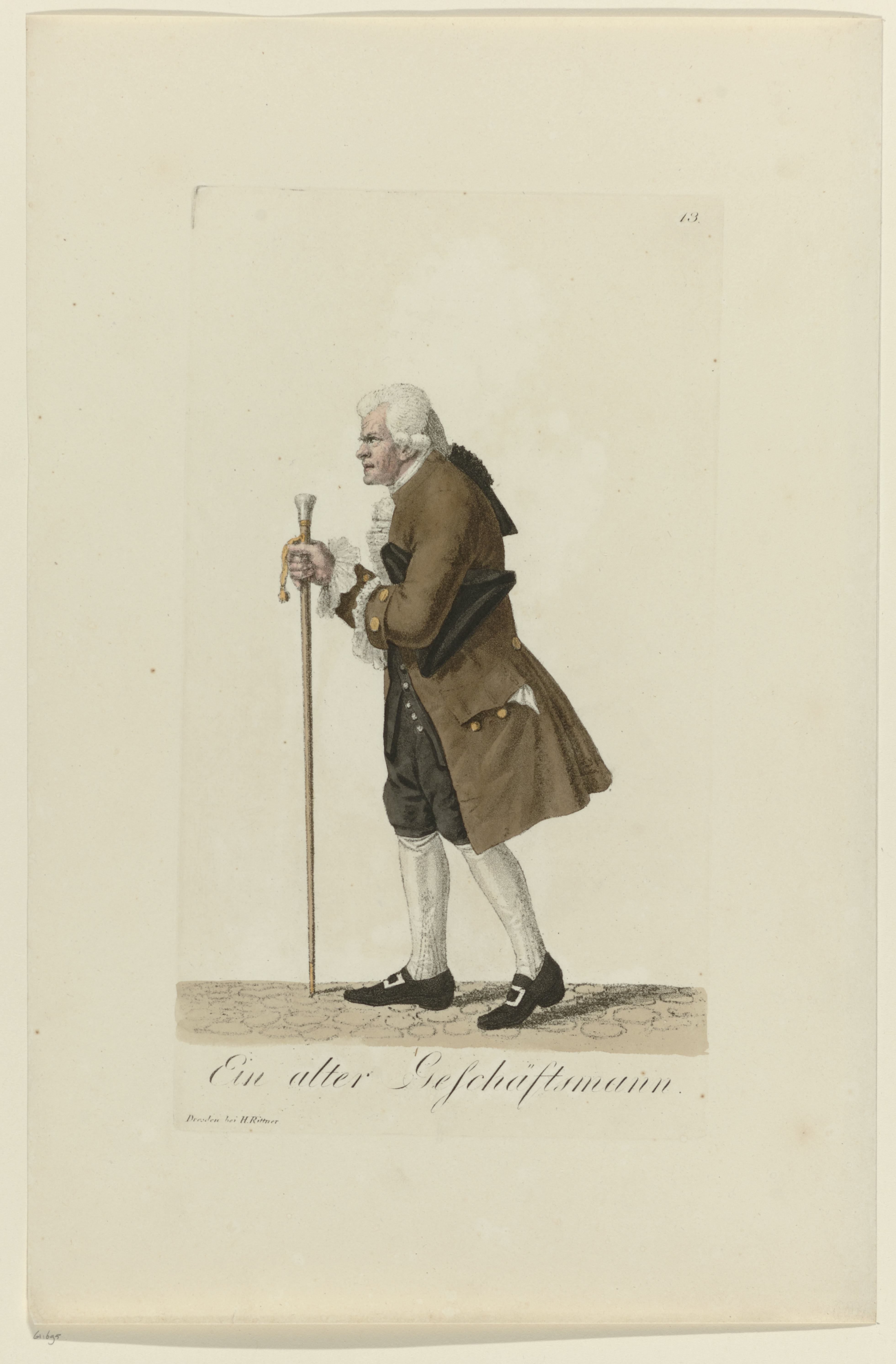 Kostuum van een oude koopman